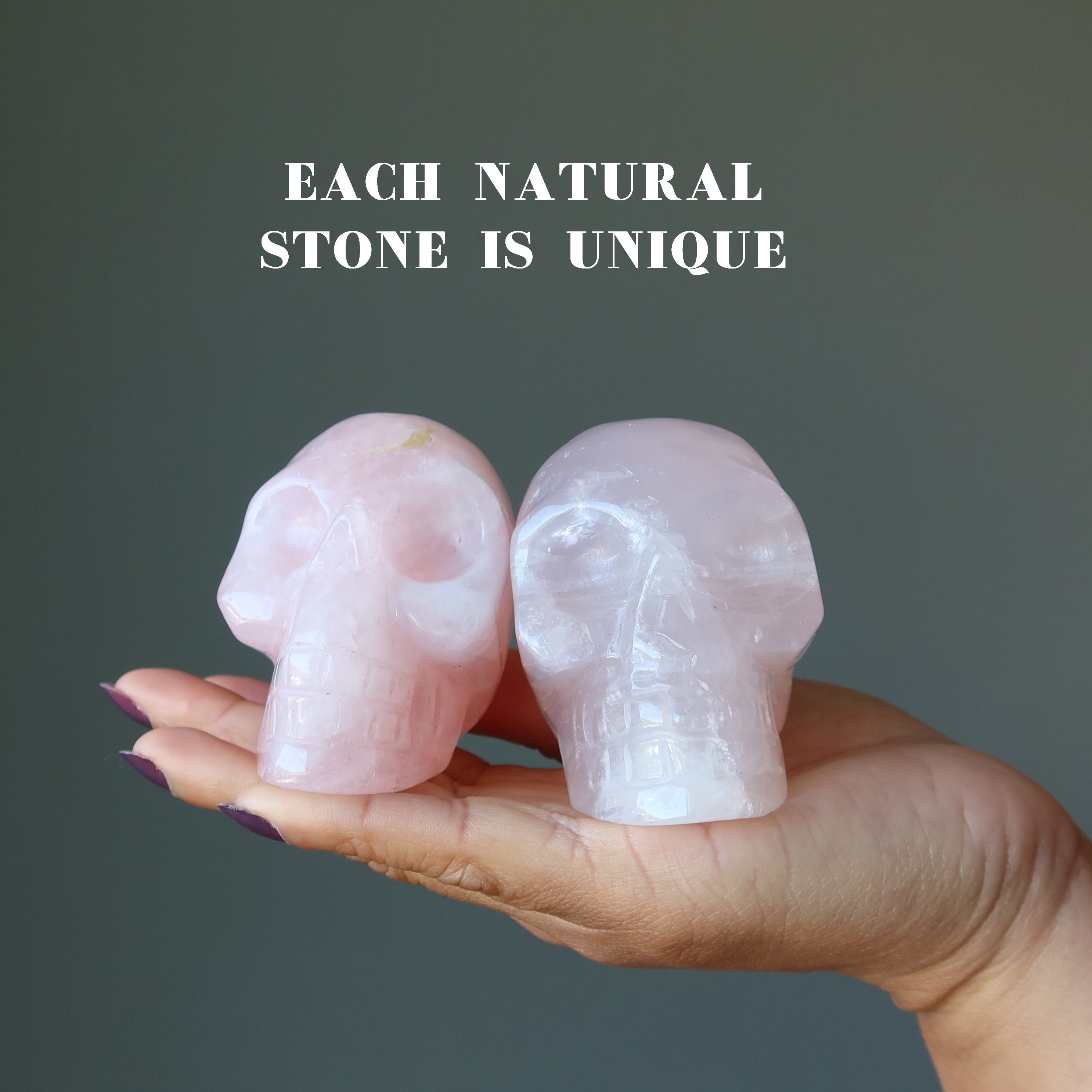 Rose Quartz Skull Love Serenity Crystal Carving