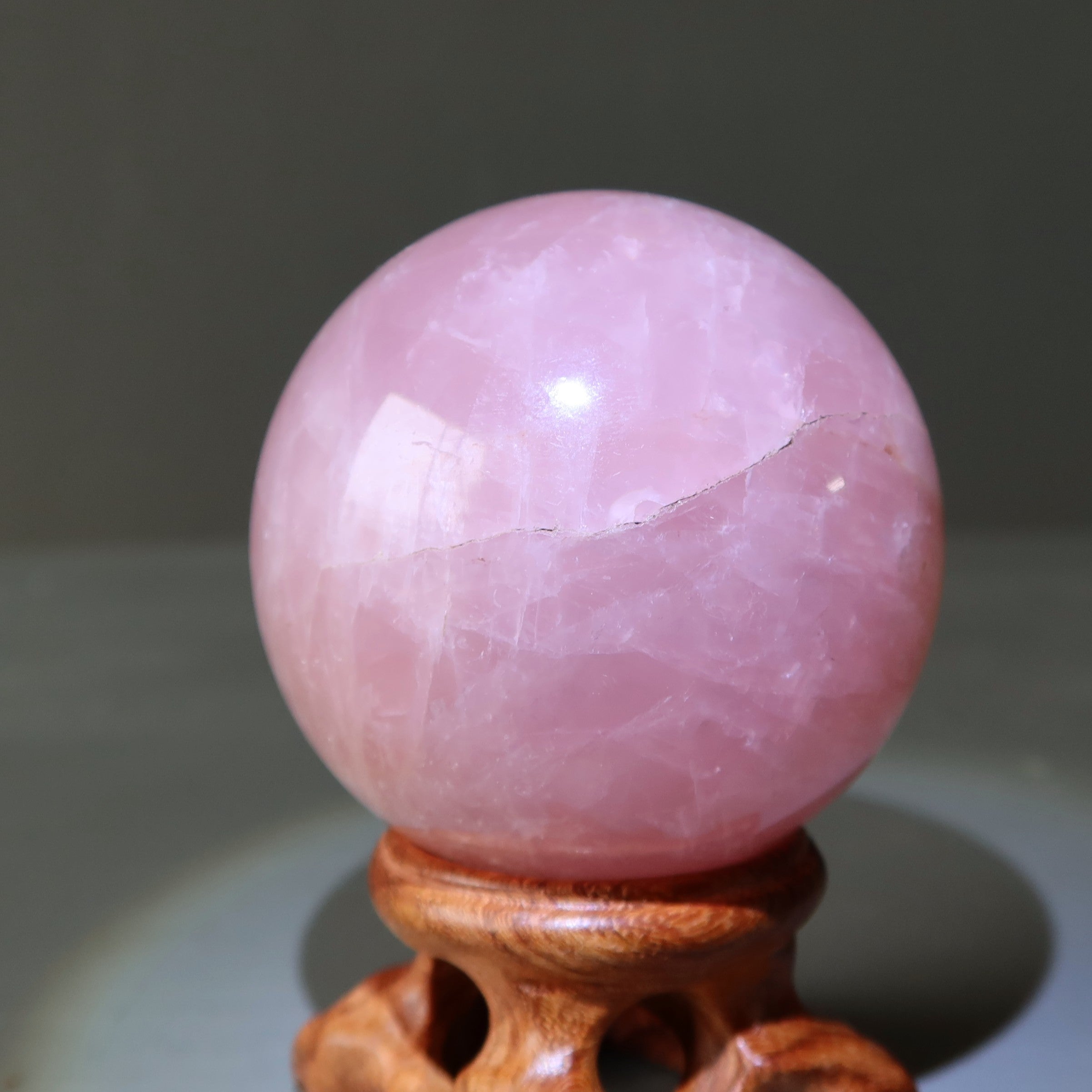 Sphère de quartz rose Guérisseur Guerrier Bal en cristal