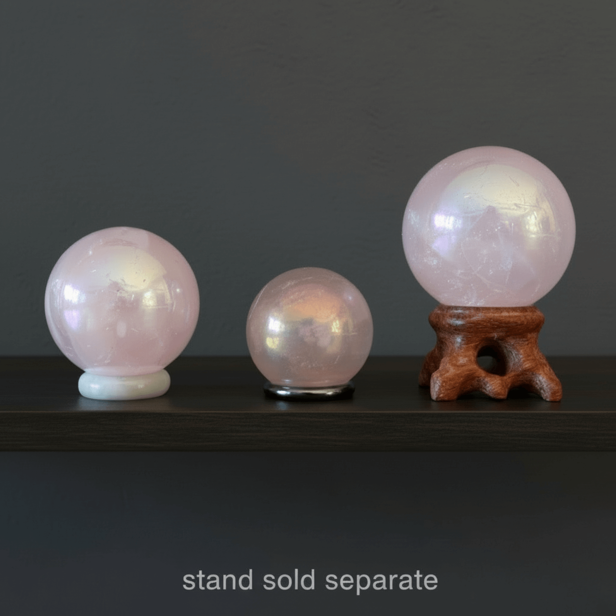 Rose Quartz Sphere Rainbow Aura Unicorn Crystal Ball