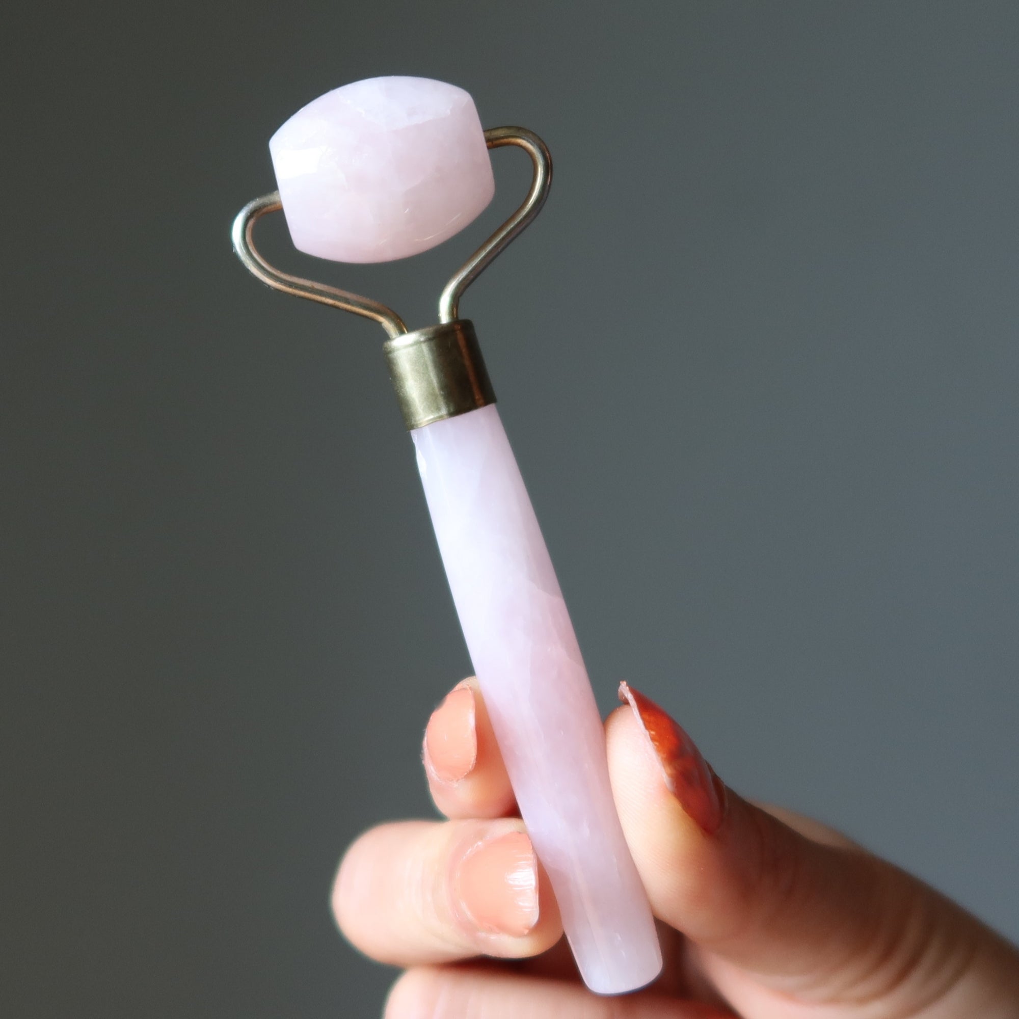 Rouleau de Massage en Quartz Rose pour le Visage, Soin Personnel, Pierre d'Amour