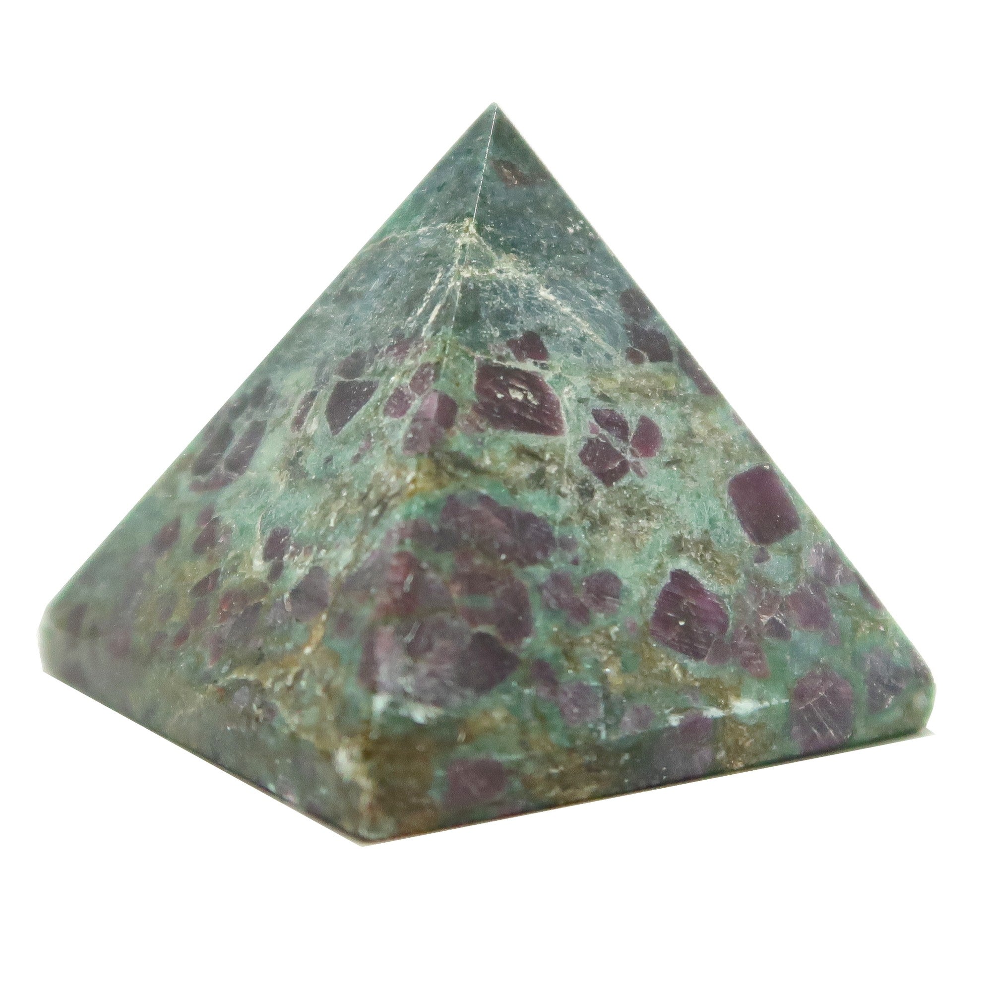 Cristal de Ruby Fuchsite Pyramide pour l'Amour
