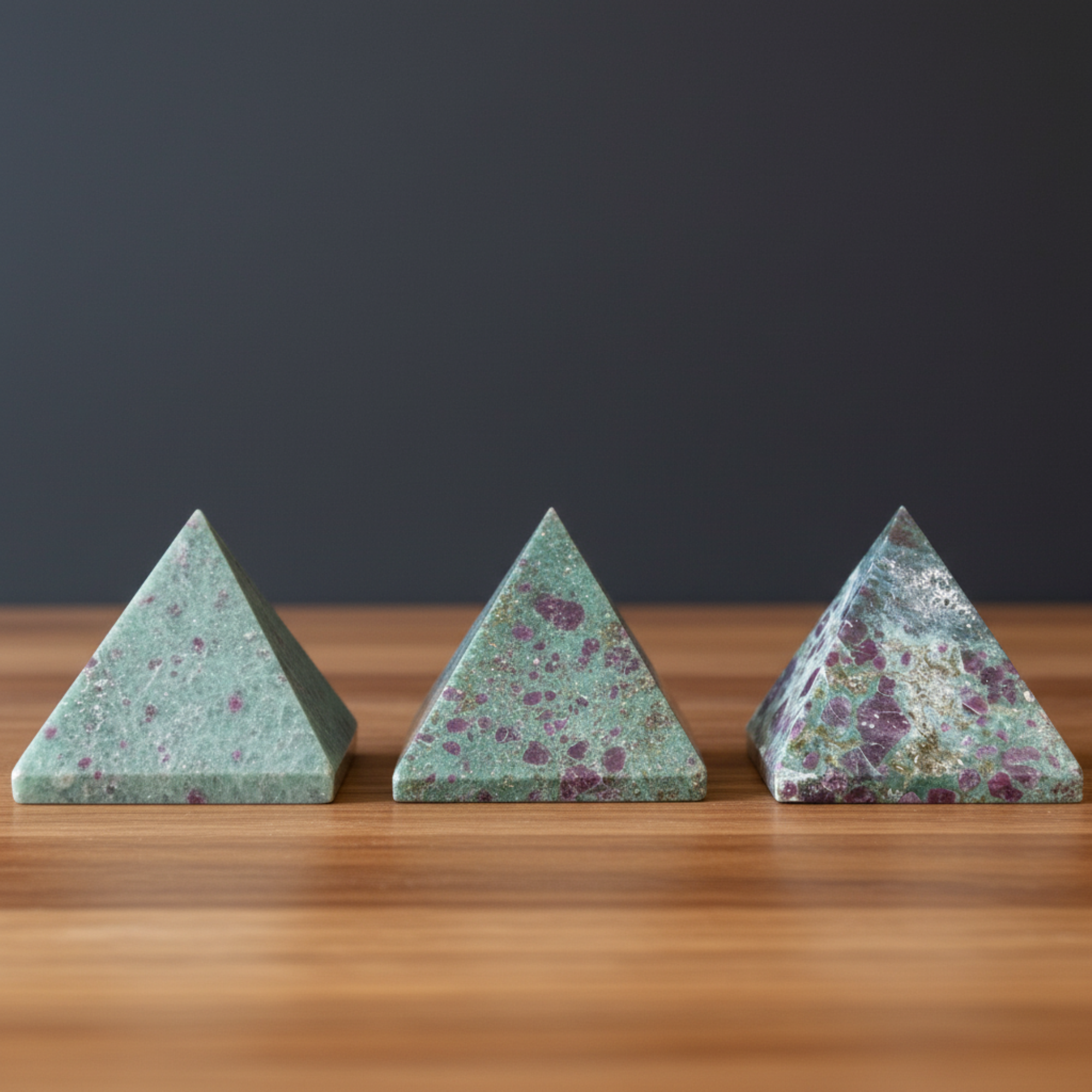 Cristal de Ruby Fuchsite Pyramide pour l'Amour