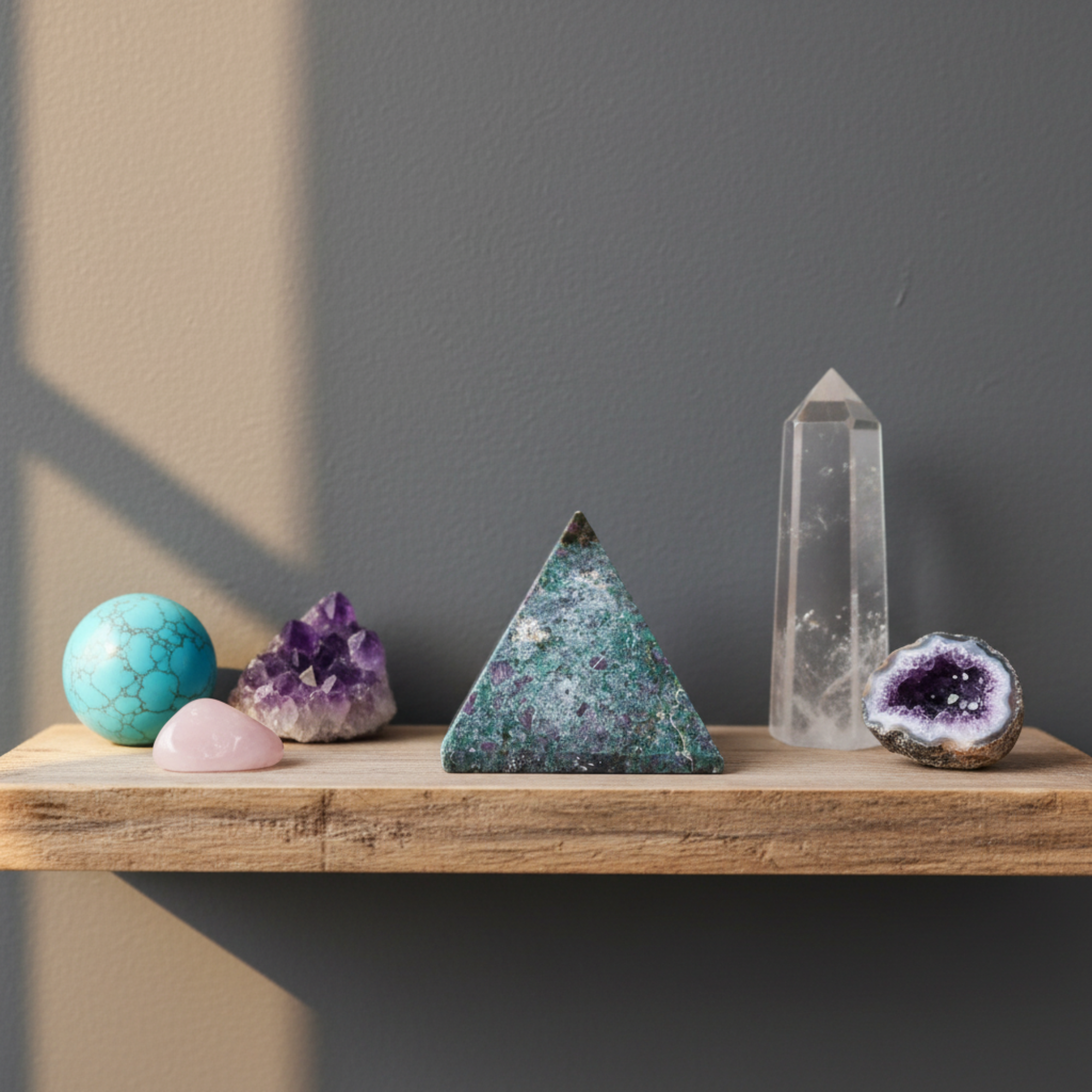 Cristal de Ruby Fuchsite Pyramide pour l'Amour