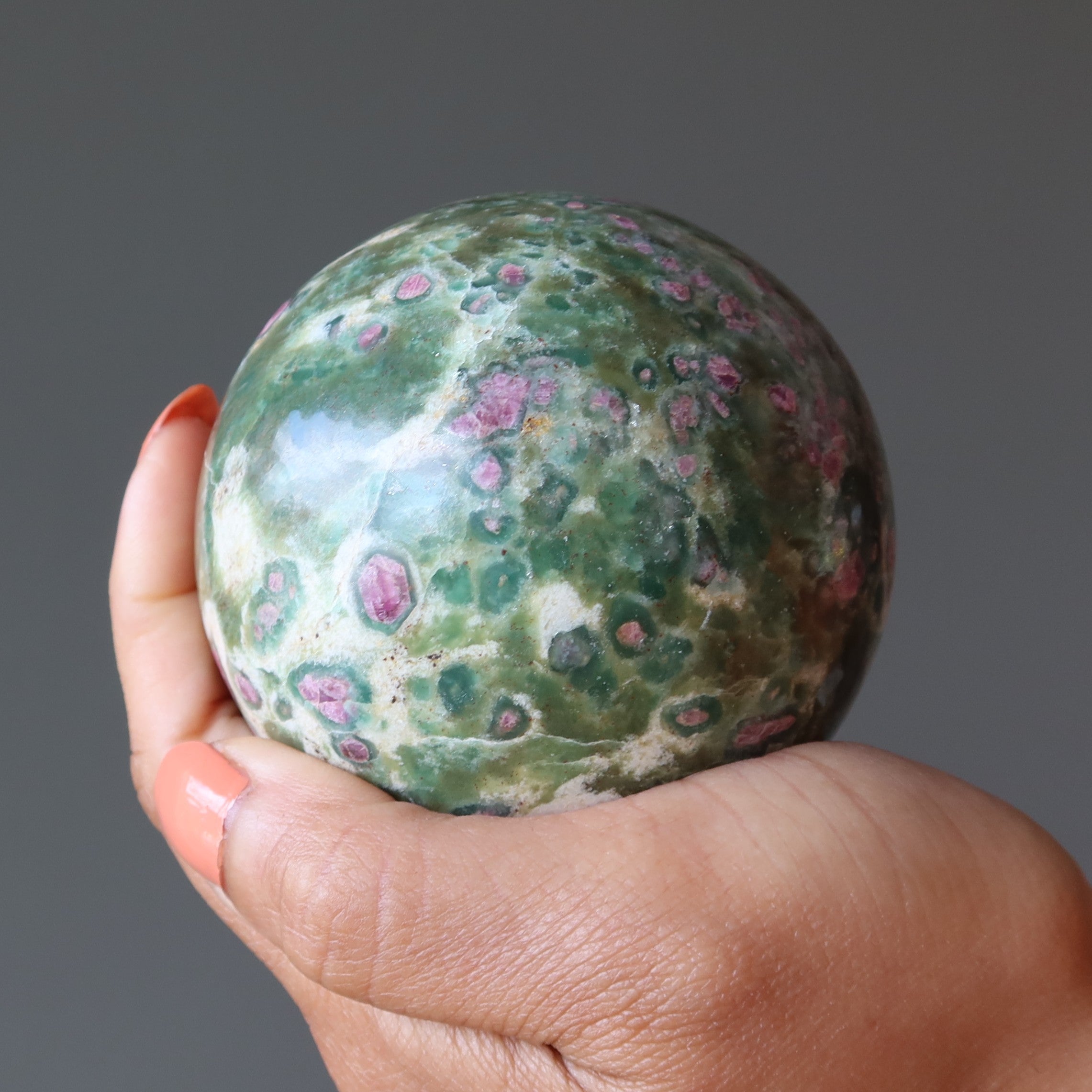 Ruby Fuchsite Sphere Green Lovers Royal Passion Crystal Ball