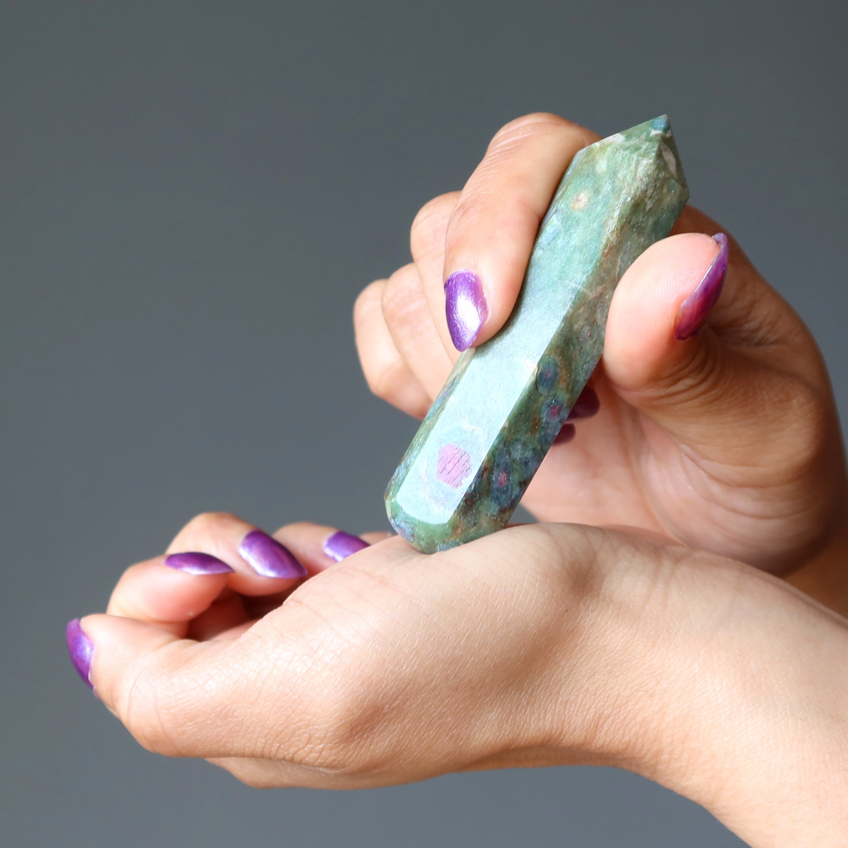 Ruby Fuchsite Wand Chakra Healing Generator Point Gemstone