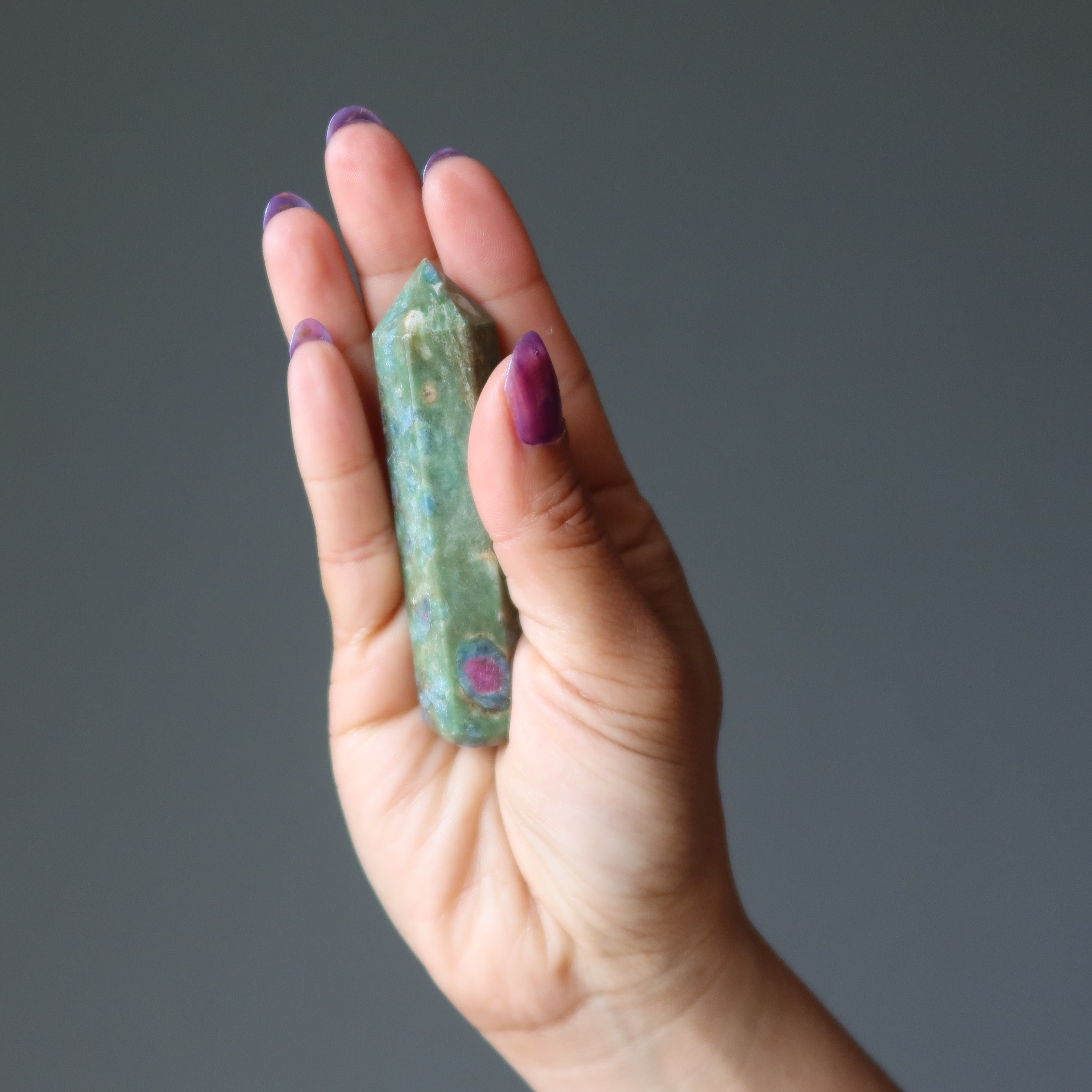 Ruby Fuchsite Wand Chakra Healing Generator Point Gemstone