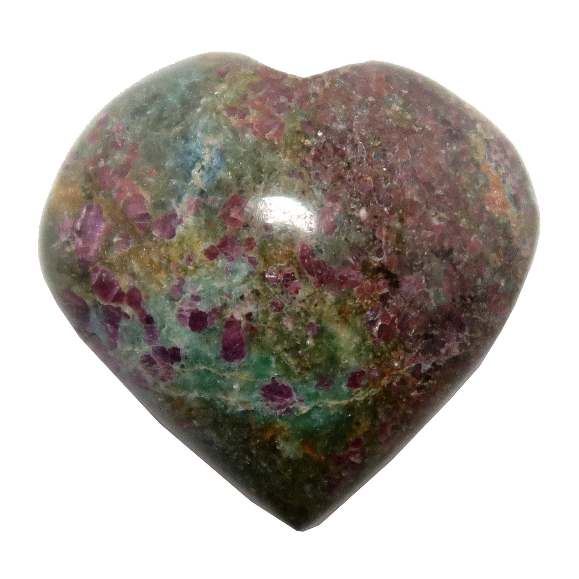 Cœur en rubis et cyanite, très amoureux, en cristal rouge et vert