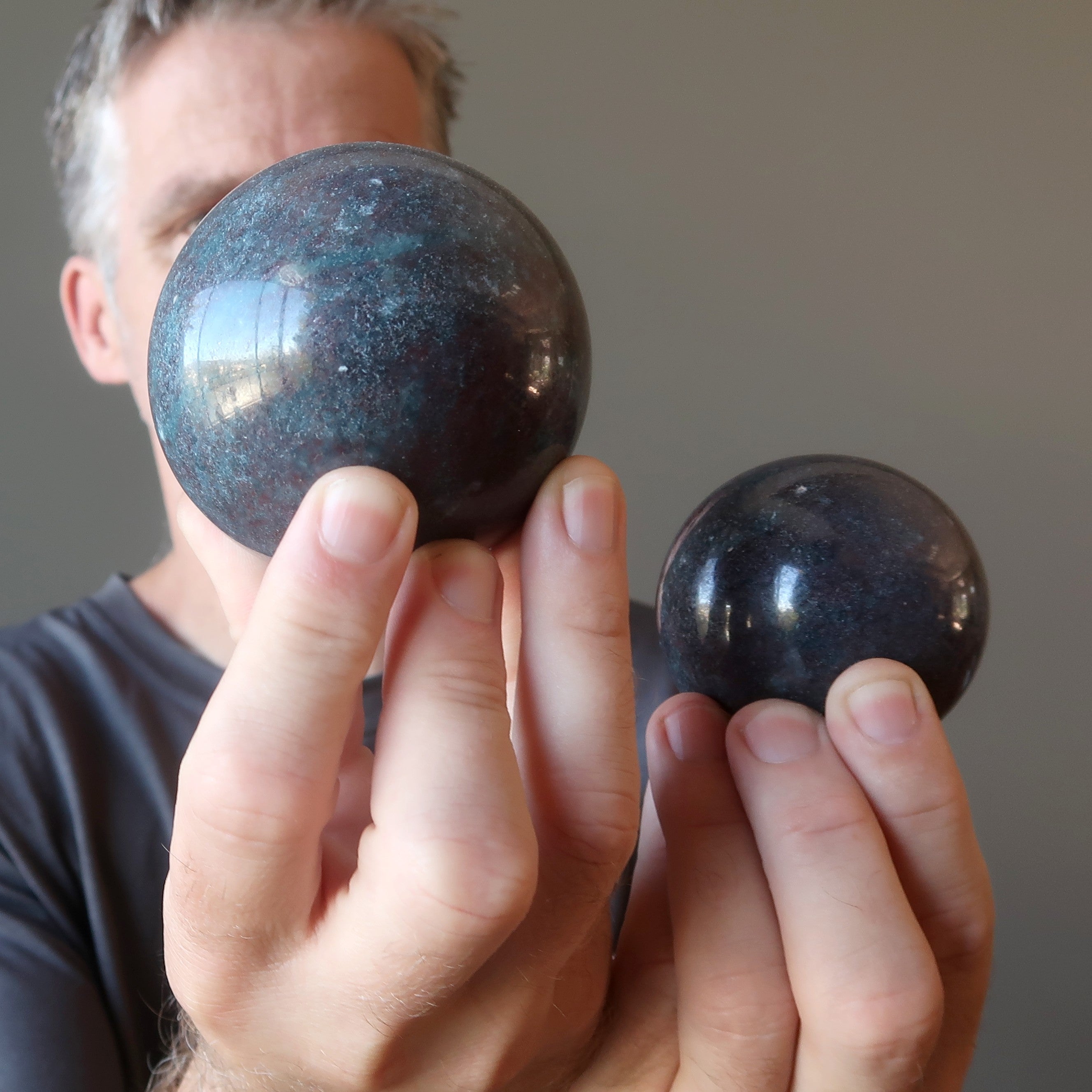 Ruby Kyanite Sphere Blue Red Royalty Crystal Ball