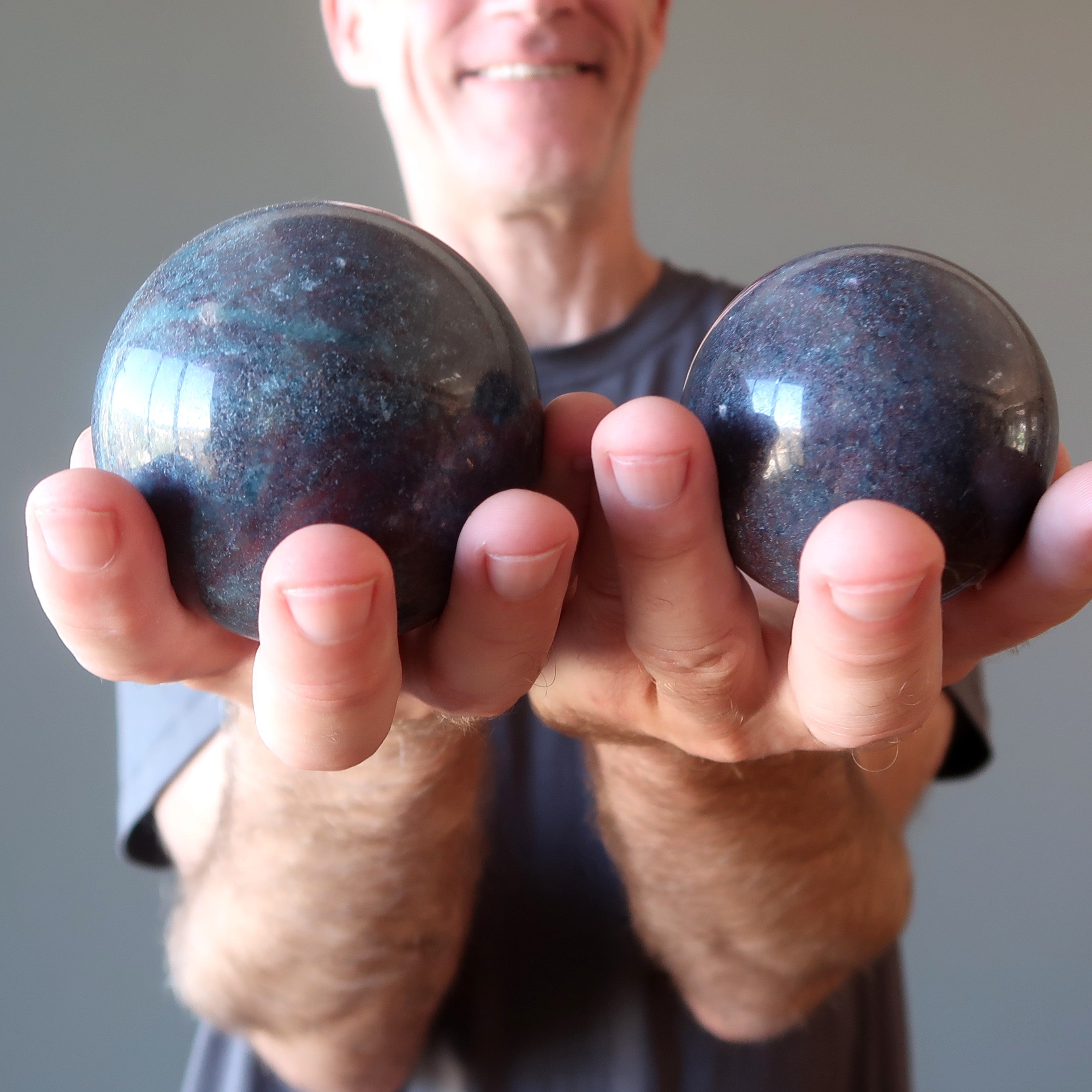 Ruby Kyanite Sphere Blue Red Royalty Crystal Ball