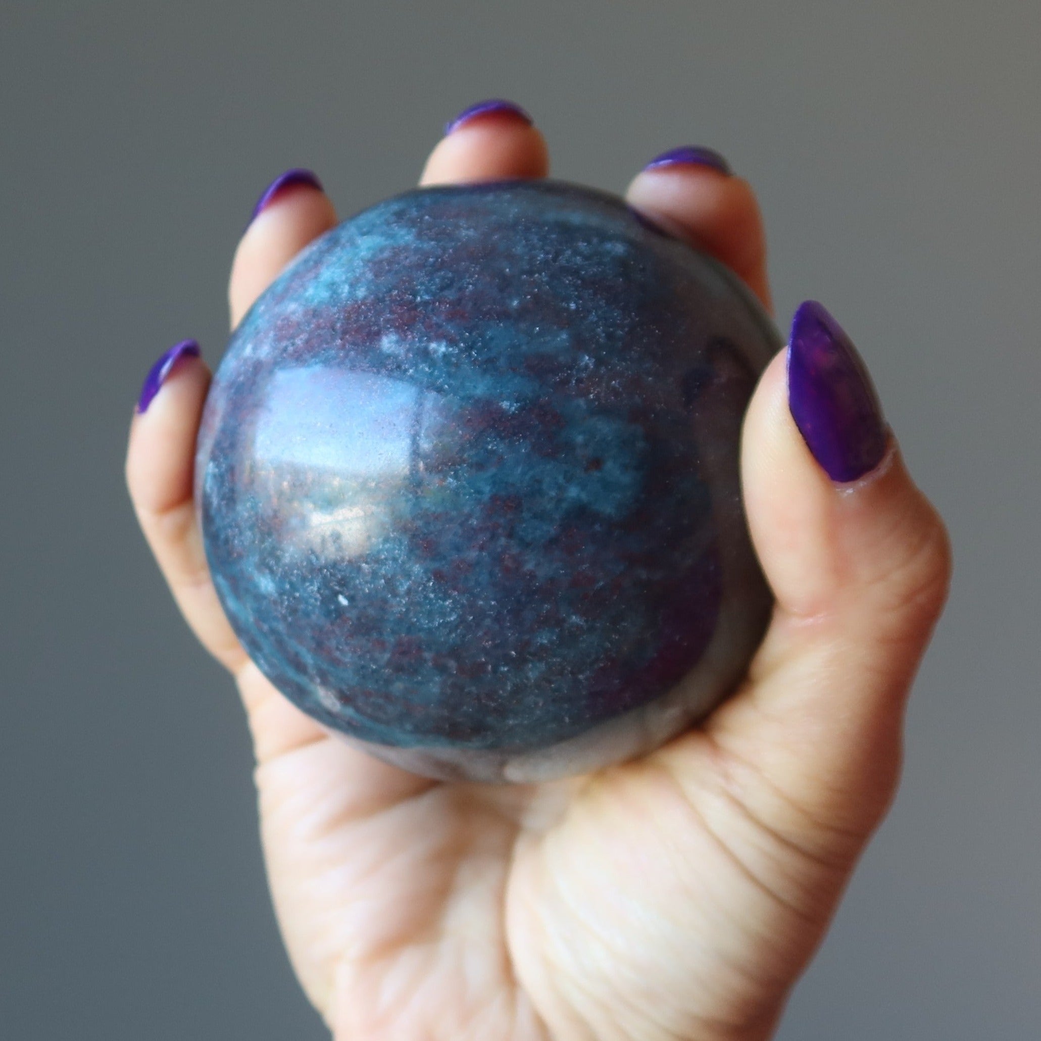 Ruby Kyanite Sphere Blue Red Royalty Crystal Ball