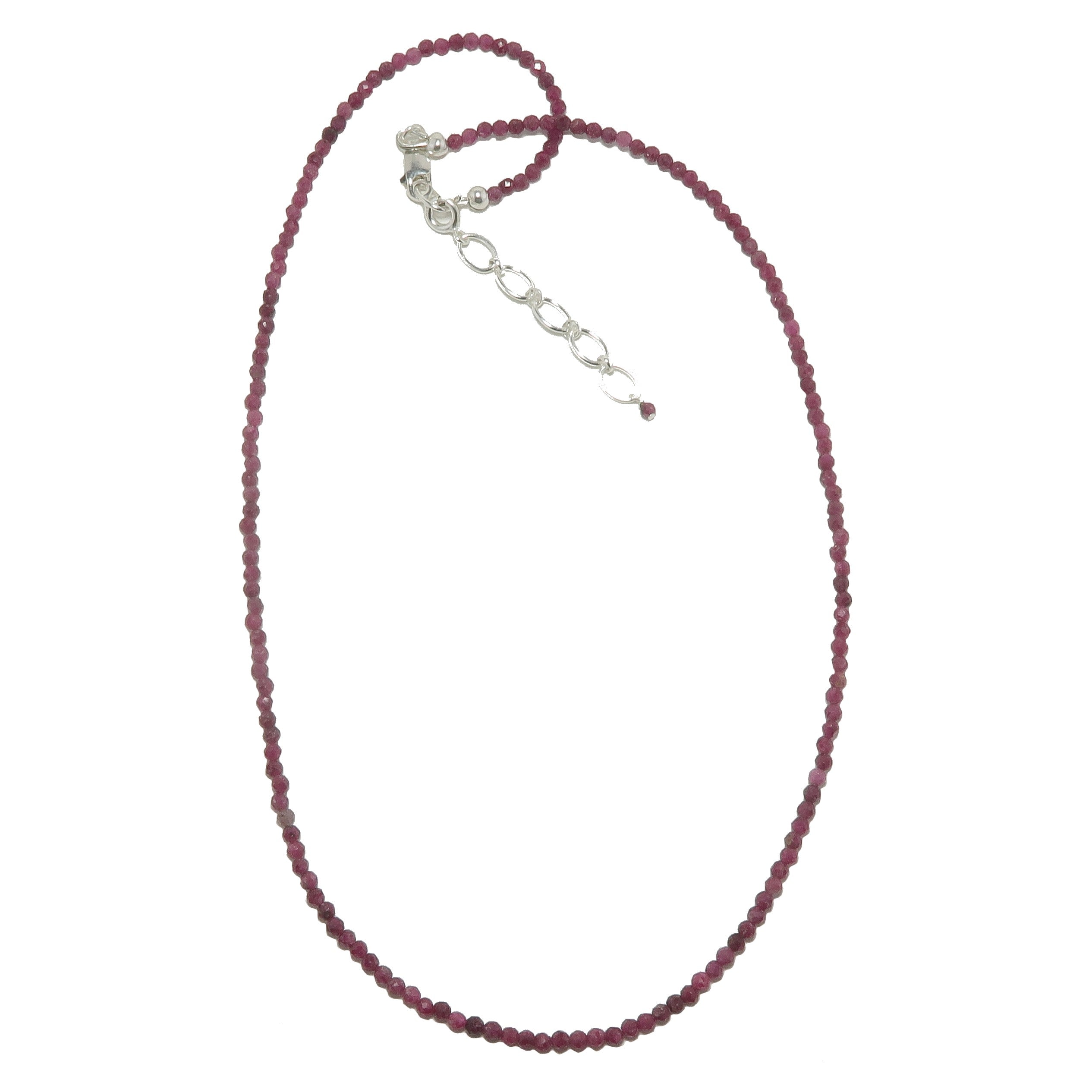 Red Ruby Necklace Precious Gems Sterling Silver