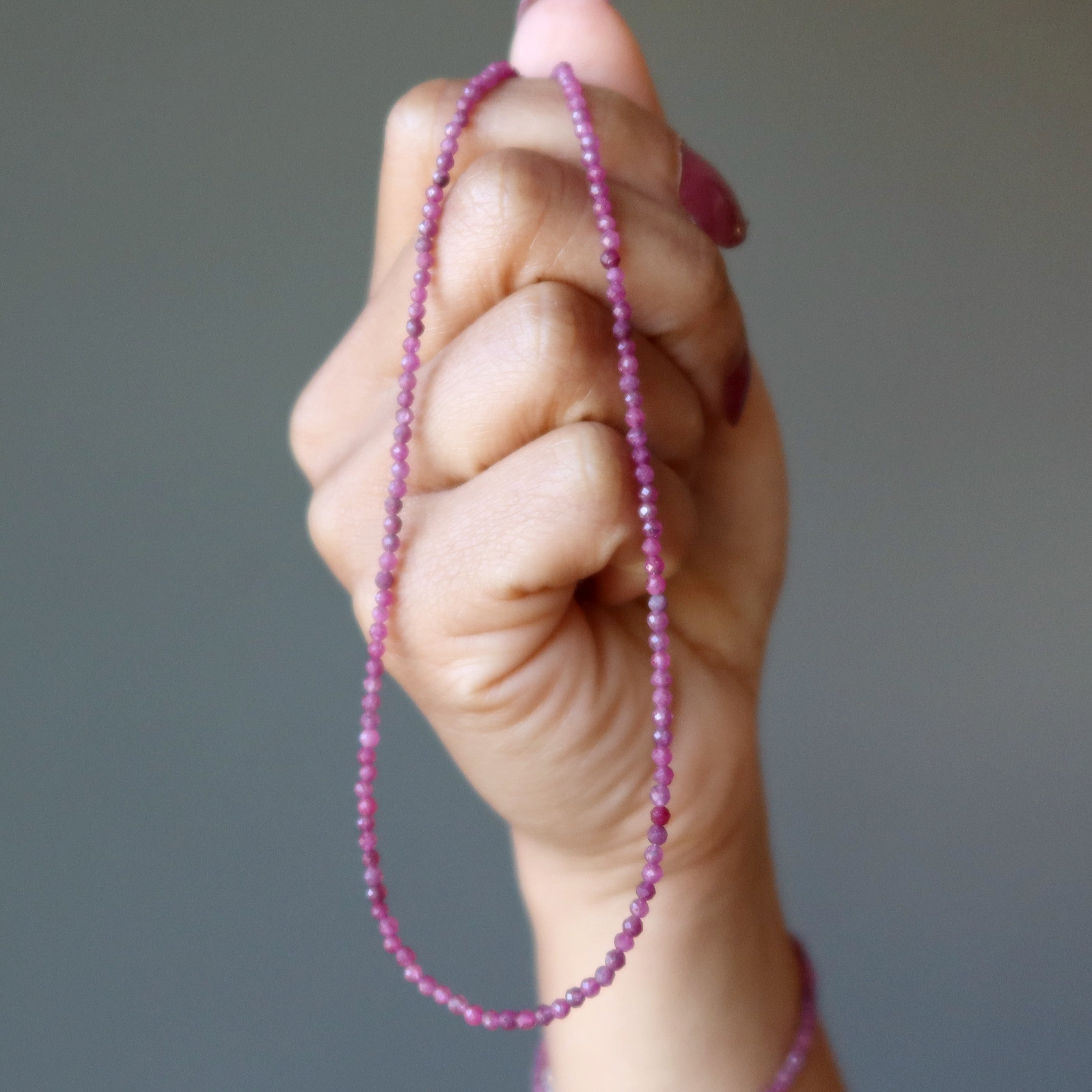 Red Ruby Necklace Precious Gems Sterling Silver