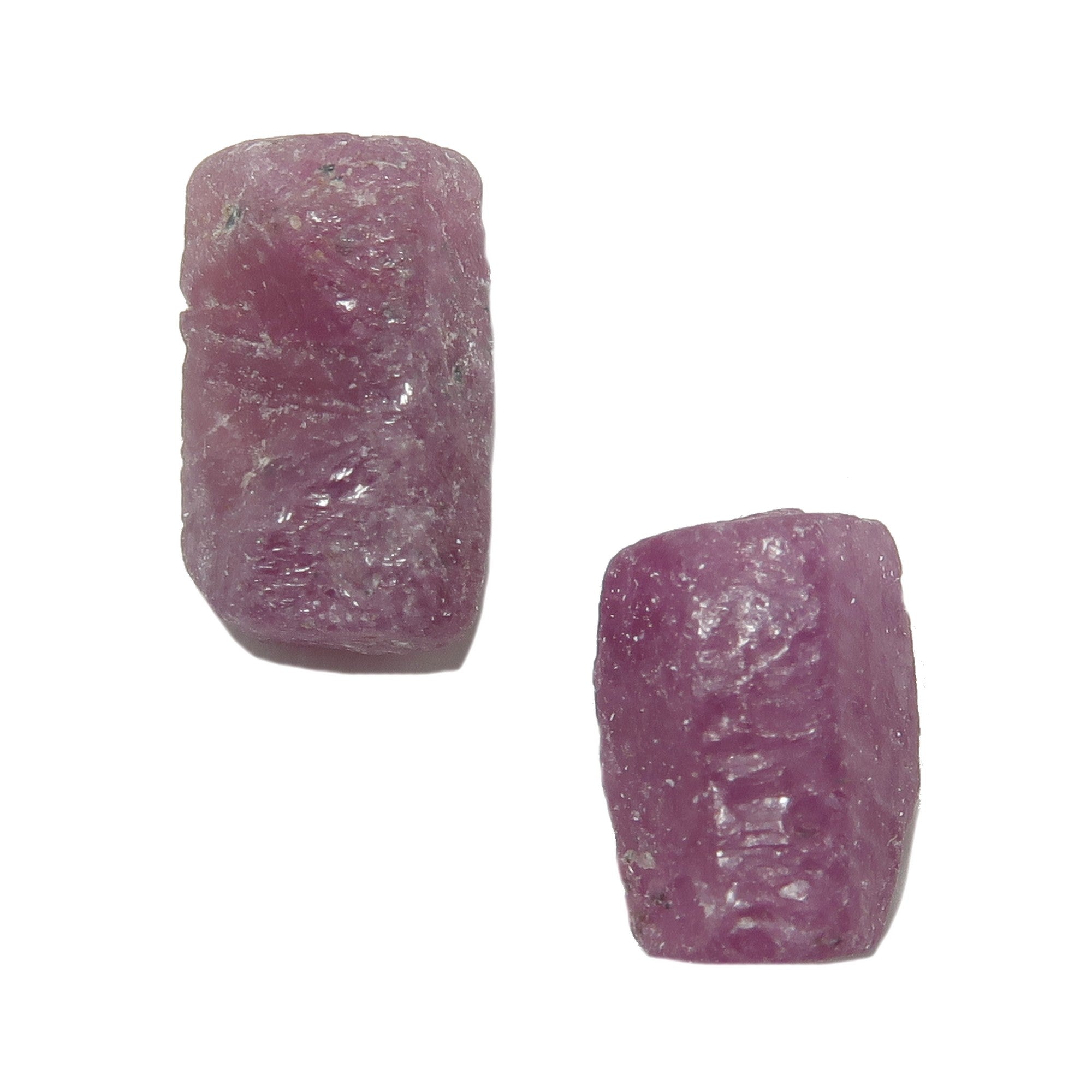 Roter roher Rubinkristall-Paar-Liebes-Duett