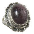 Red Ruby Ring Star Flower Gem Sterling Silver Size 6.25