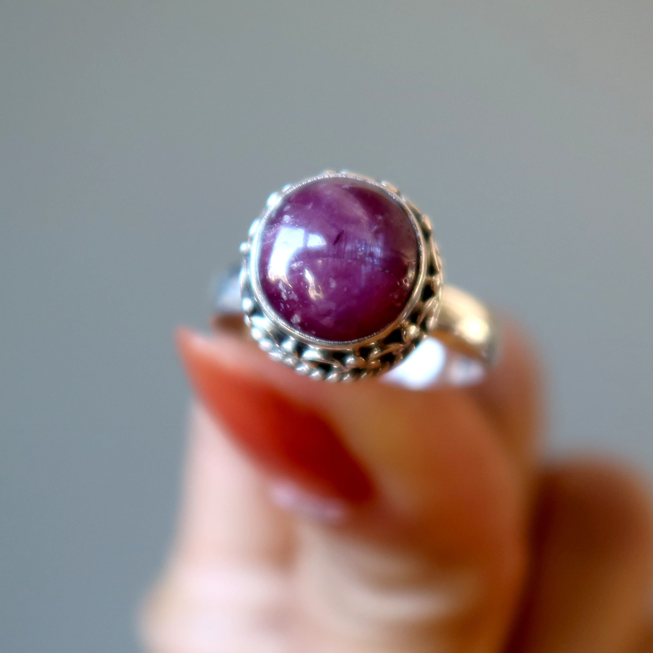 Red Ruby Ring Dancing Star Kisses True Love Sterling Silver