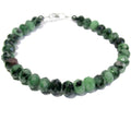 Rubin-Zoisit-Armband mit opulenten Edelsteinen aus Sterlingsilber