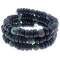 Bracelet Ruby Zoïsite Torsade d'Élégance avec Fil Mémoire et Bois