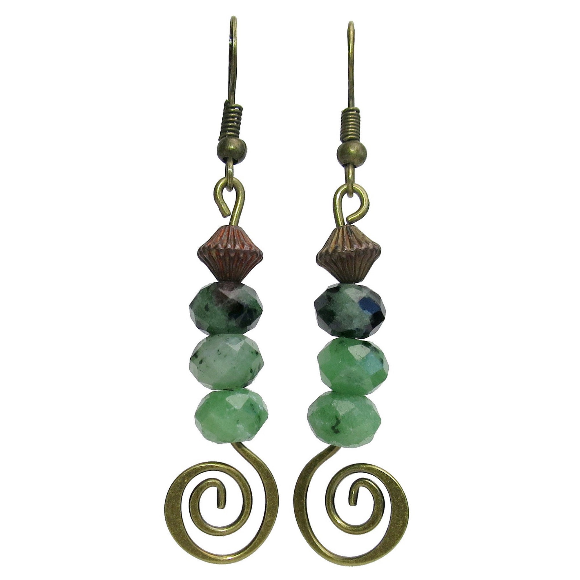 Ruby Zoisite Earrings Spin on Happiness Crystals