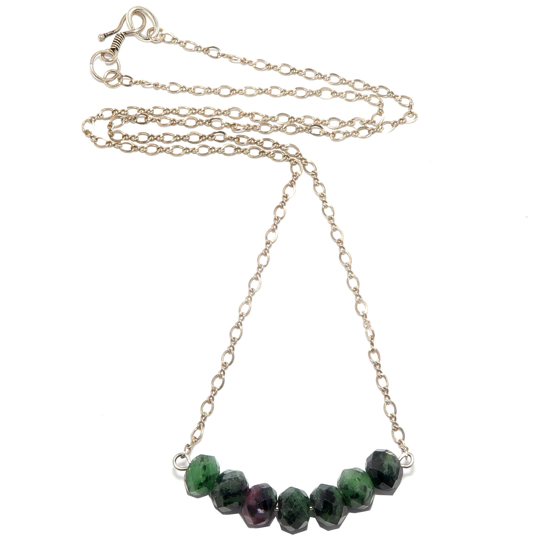 Collier Ruby Zoïsite Amour Chanceux Maillons Argent Sterling