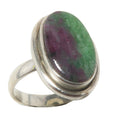 Ruby Zoisite Ring Kisses Sterling Silver Size 6.0