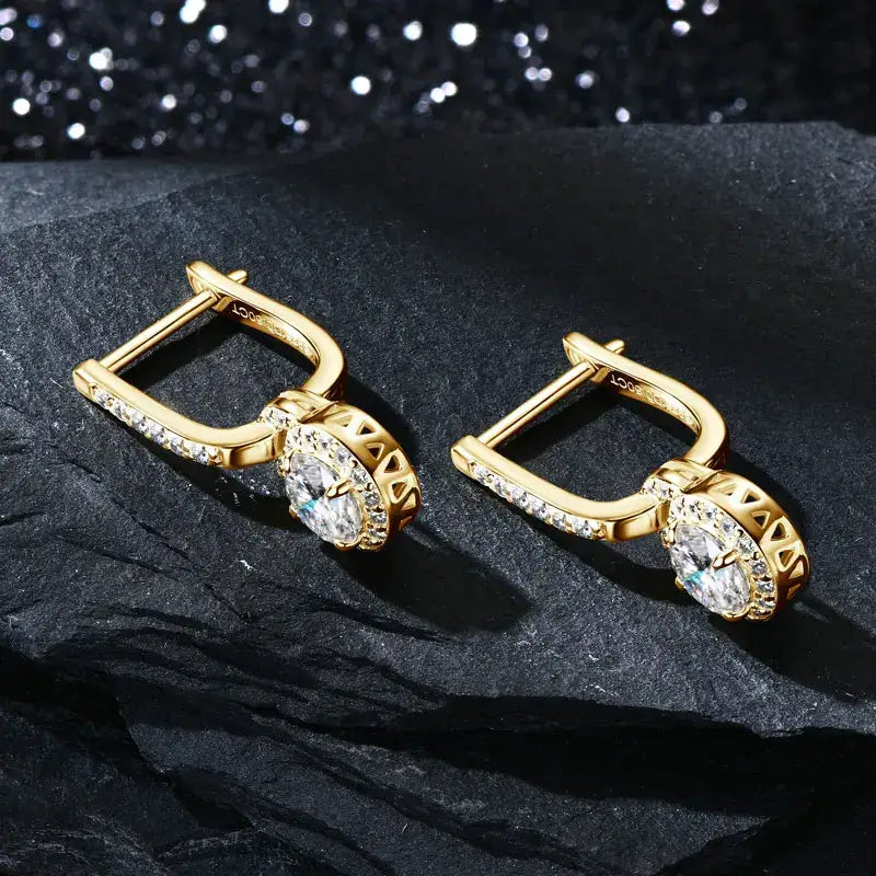 Boucles d'oreilles créoles pendantes en argent sterling S925 avec moissanite 0,5 carat pour femme