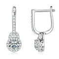Boucles d'oreilles créoles pendantes en argent sterling S925 avec moissanite 0,5 carat pour femme