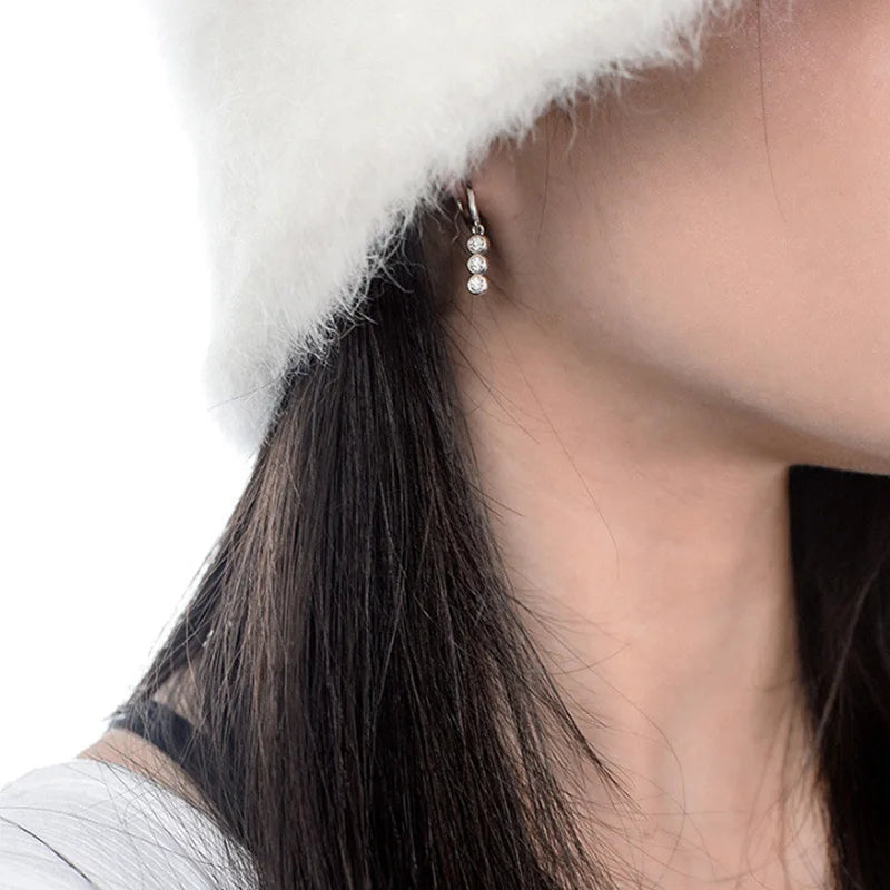 Boucles d'oreilles pendantes à pampilles en moissanite en argent sterling S925 pour femmes