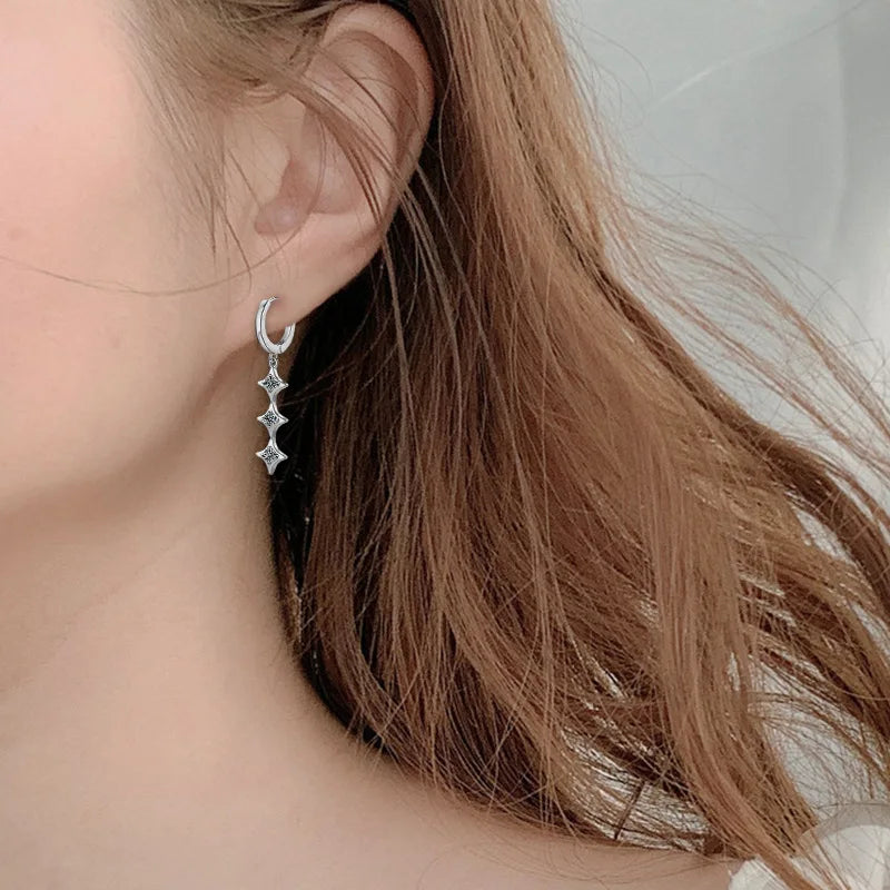 Boucles d'oreilles pendantes à pampilles en moissanite en argent sterling S925 pour femmes