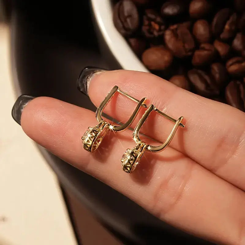 Boucles d'oreilles créoles pendantes en argent sterling S925 avec moissanite 0,5 carat pour femme