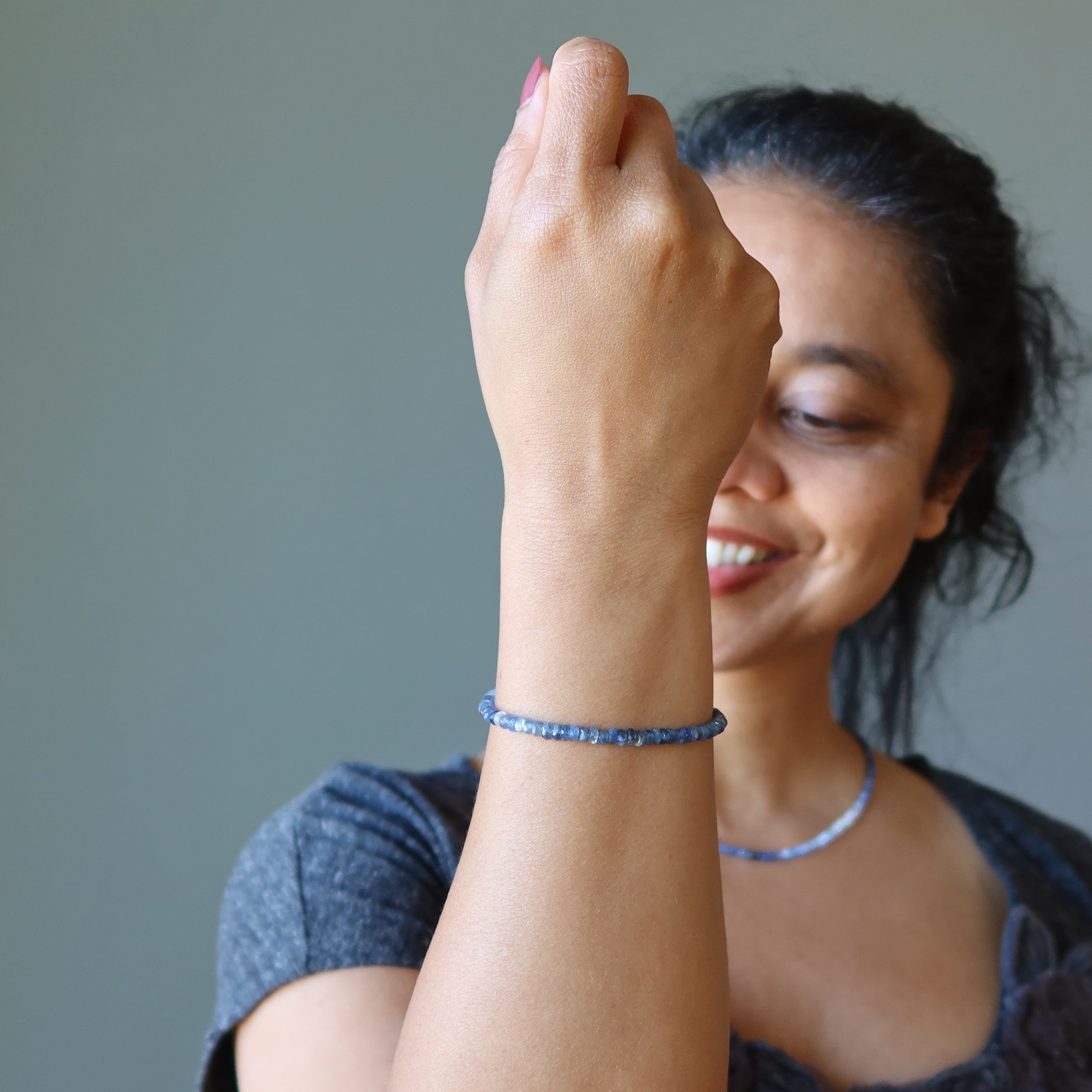 Sapphire Bracelet Blue Spark Precious Gem Sterling Silver