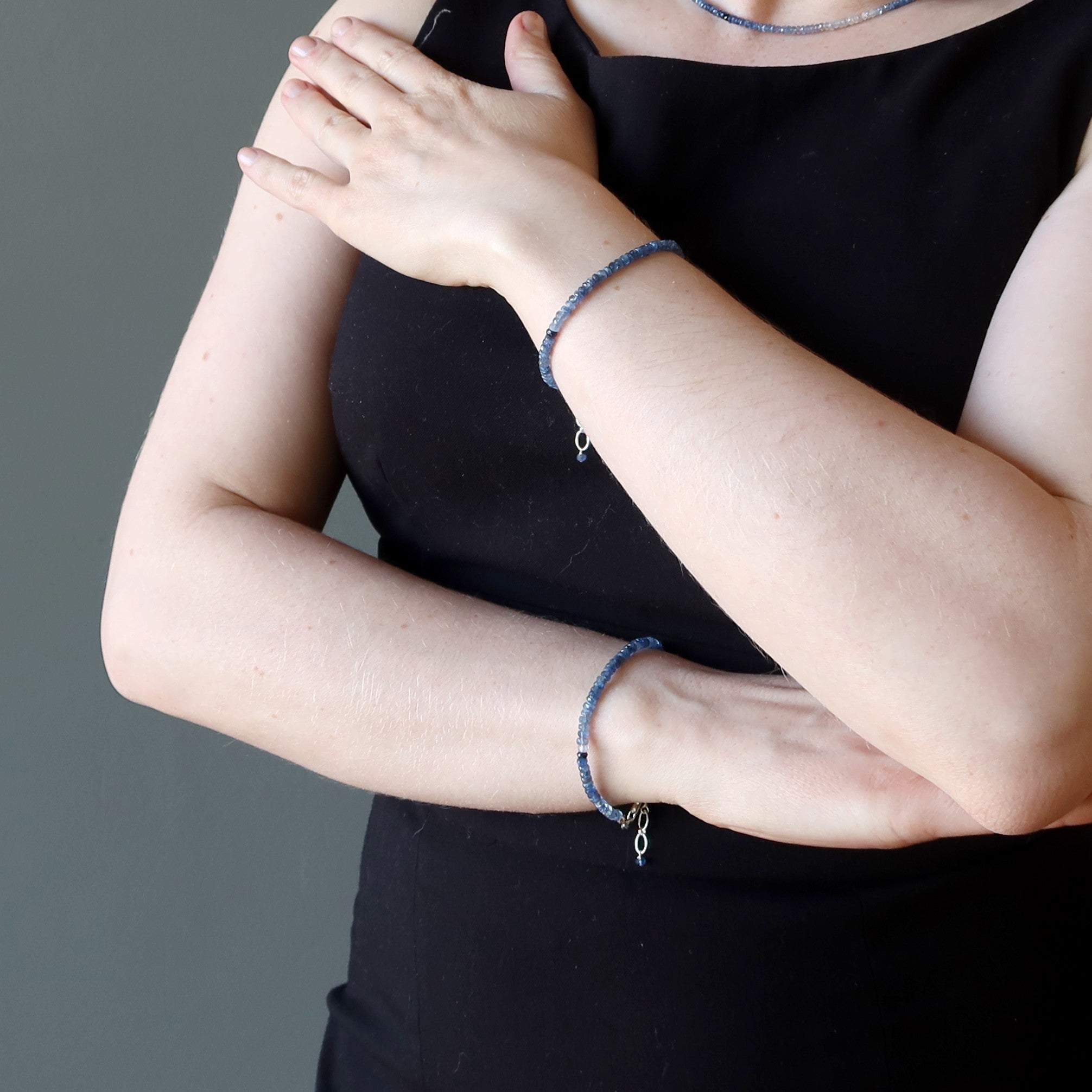Sapphire Bracelet Blue Spark Precious Gem Sterling Silver