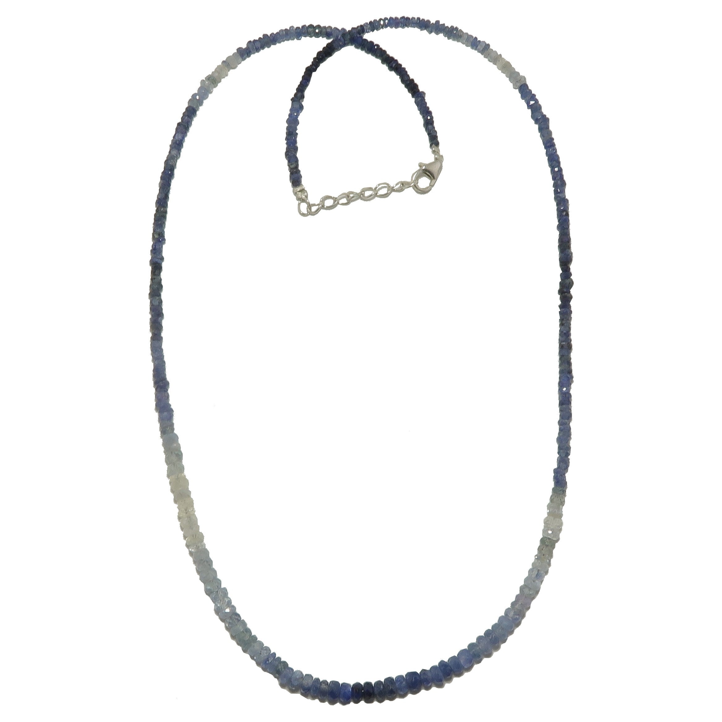 Saphir Halskette Schönheit Blau Echte Edelsteine Sterling Silber