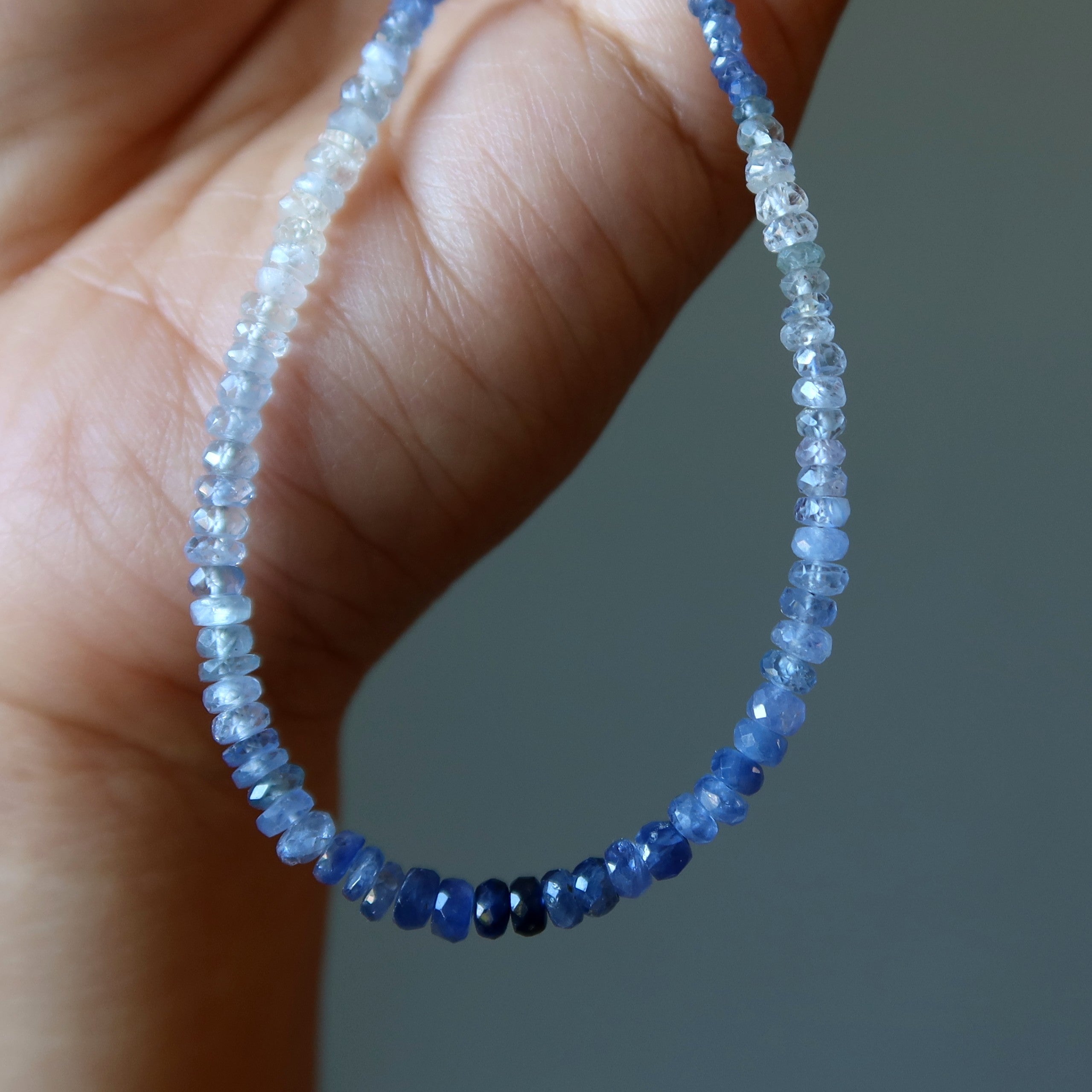 Saphir Halskette Schönheit Blau Echte Edelsteine Sterling Silber