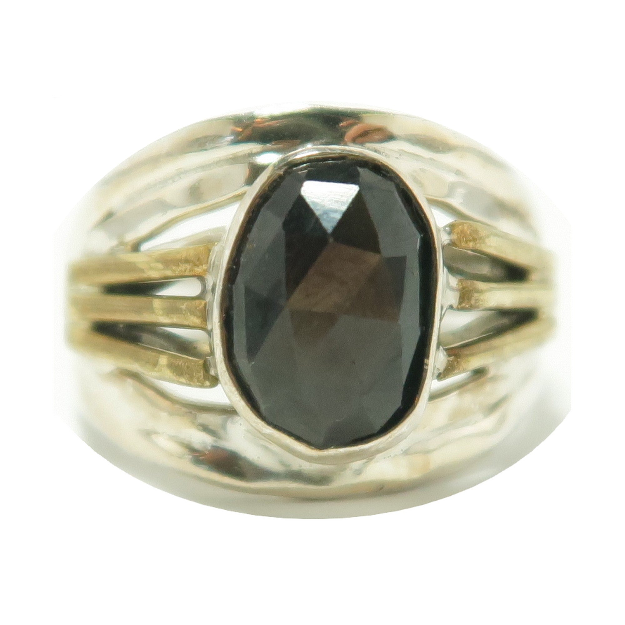 Sapphire Ring Black Bling Sterling Silver Size 8.0