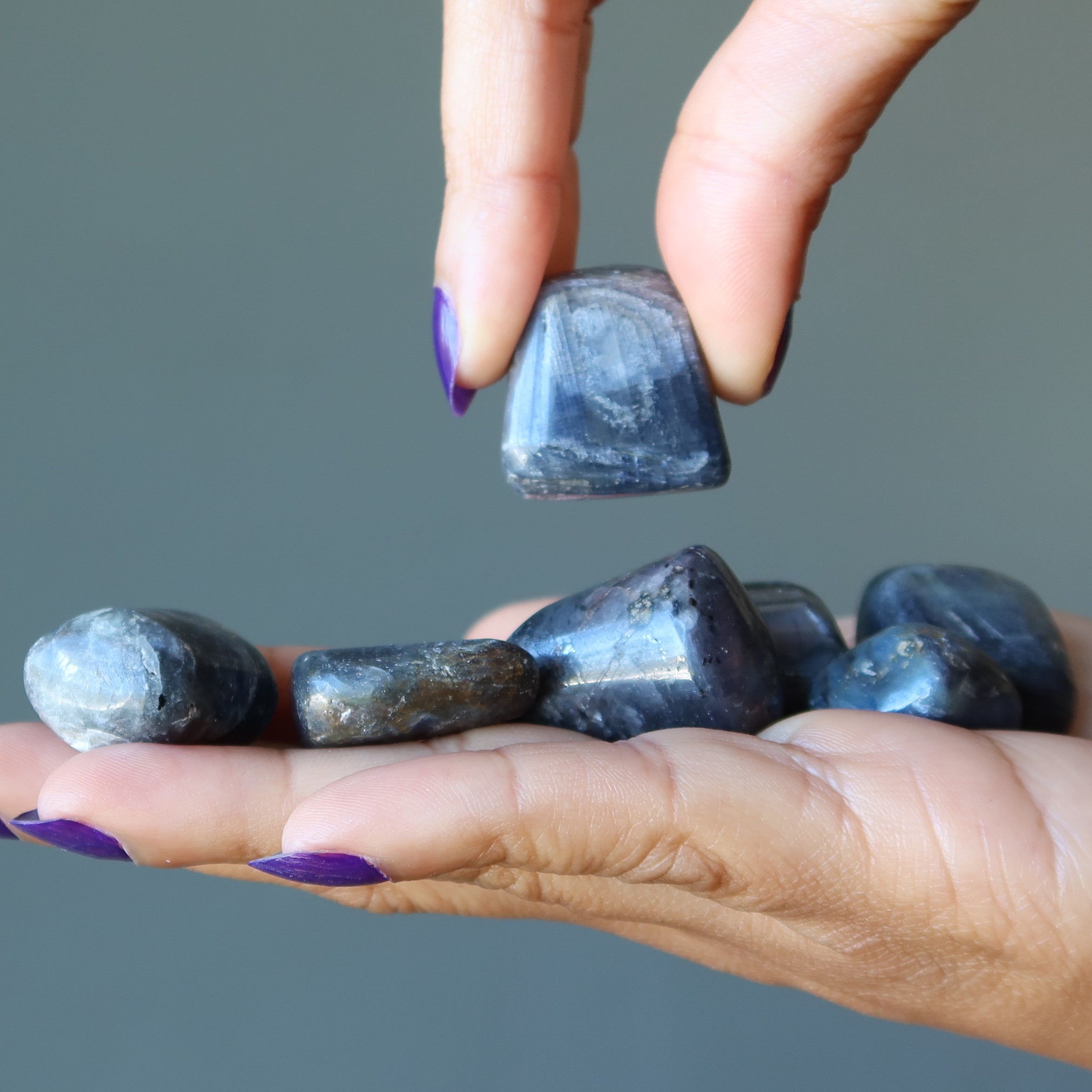 Sapphire Tumbled Stone Intuitve Blue Gemstone