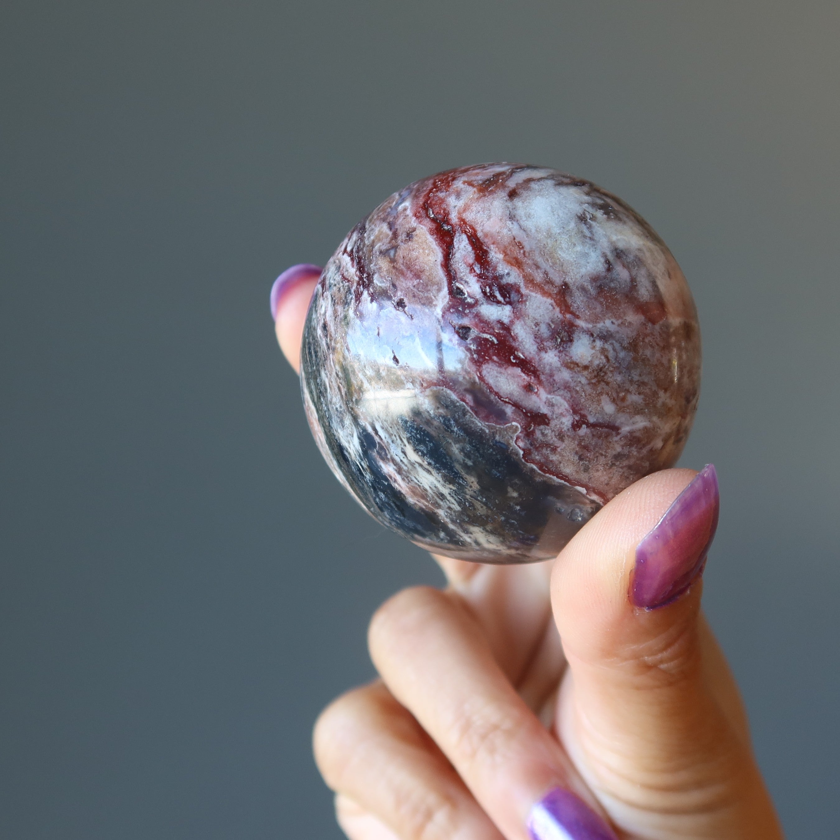 Sardonyx Sphere Brown Cream Aura Saver Crystal Ball