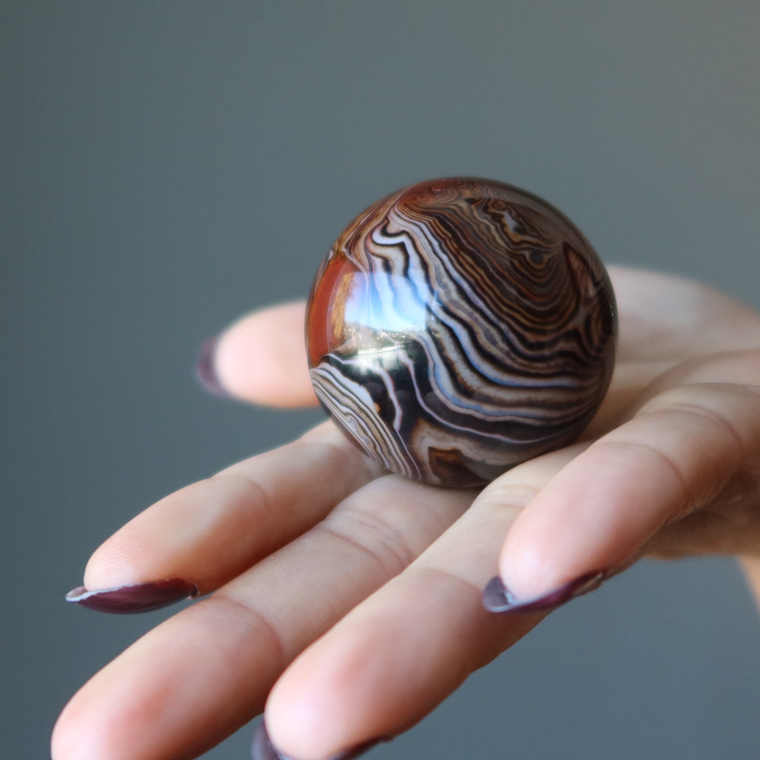 Sardonyx Sphere Steady Journey Crystal Ball