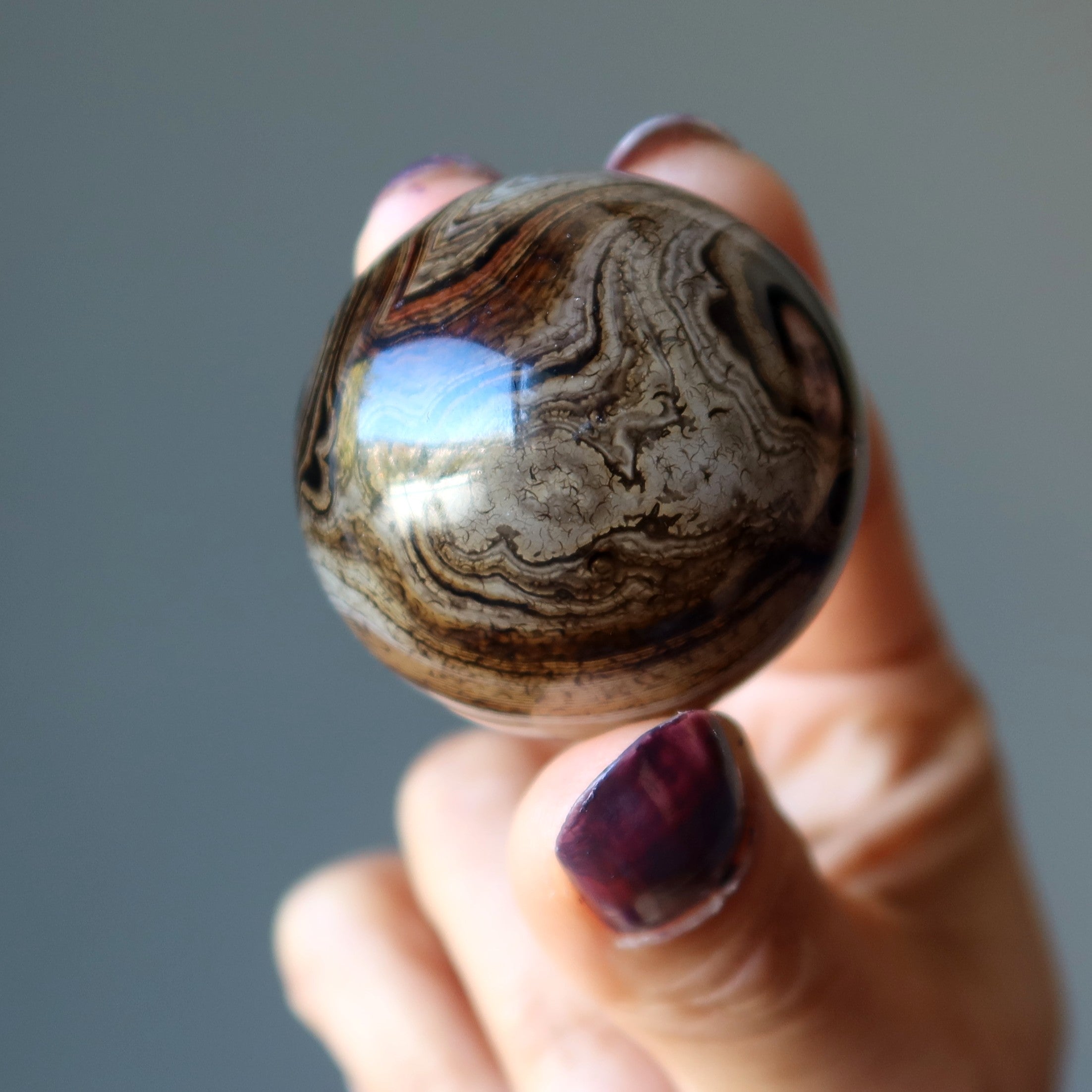 Sardonyx Sphere Steady Journey Crystal Ball