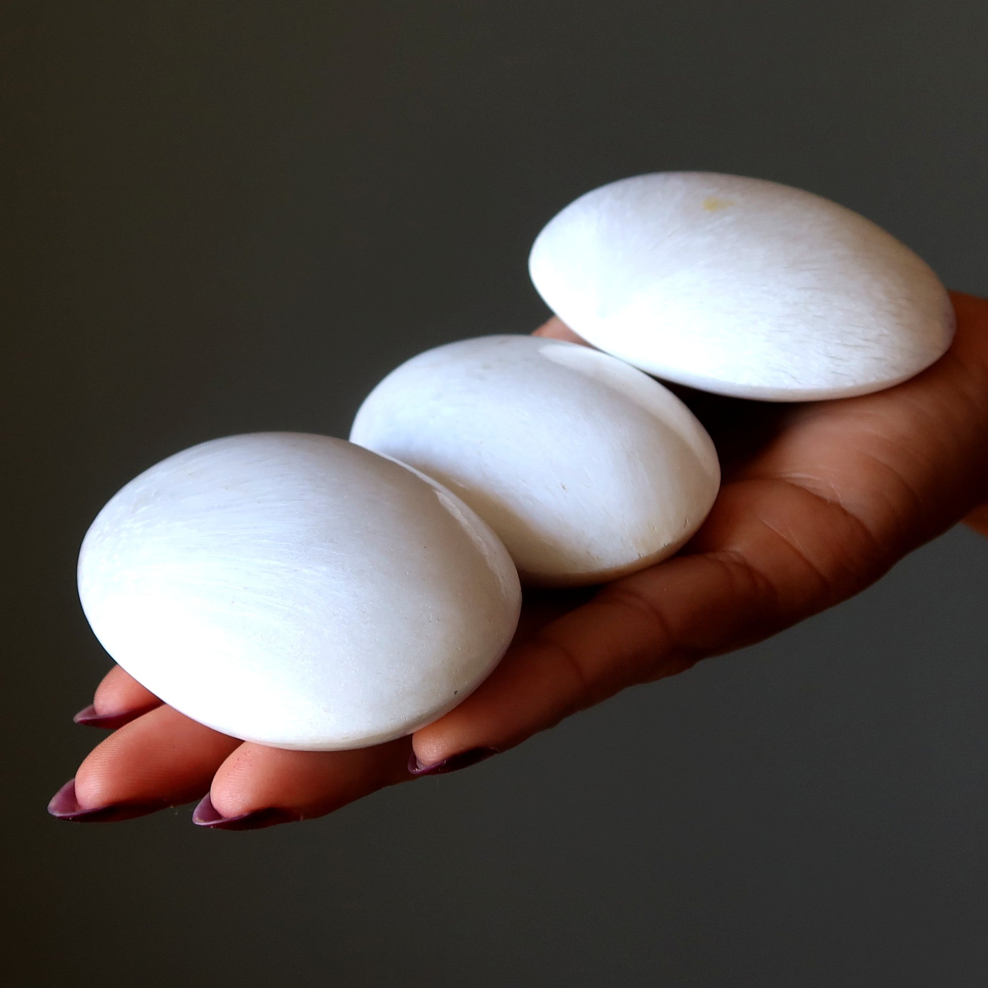 Scolecite Palm Stone Bundle Spiritual Cleansing Set of 3