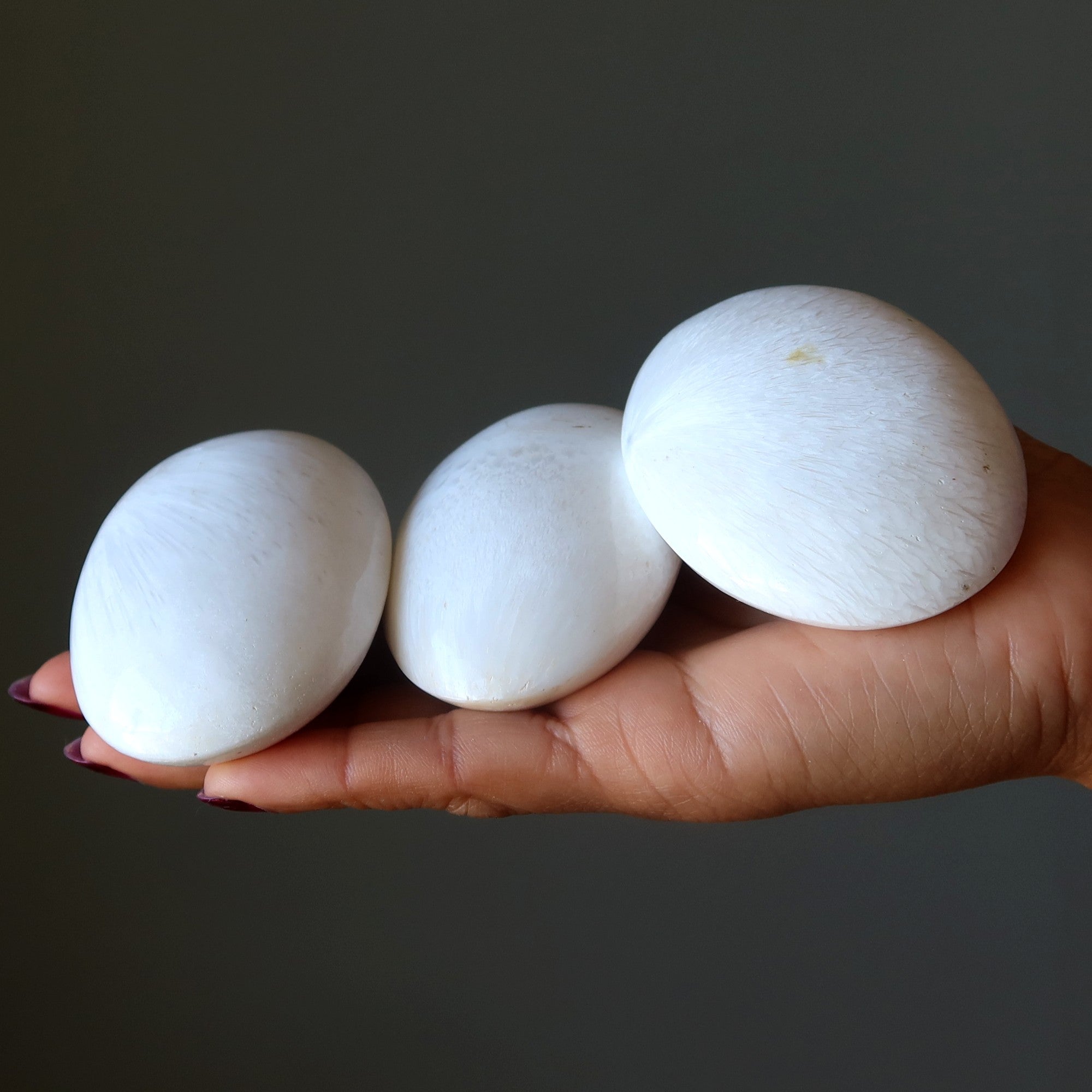 Scolecite Palm Stone Bundle Spiritual Cleansing Set of 3