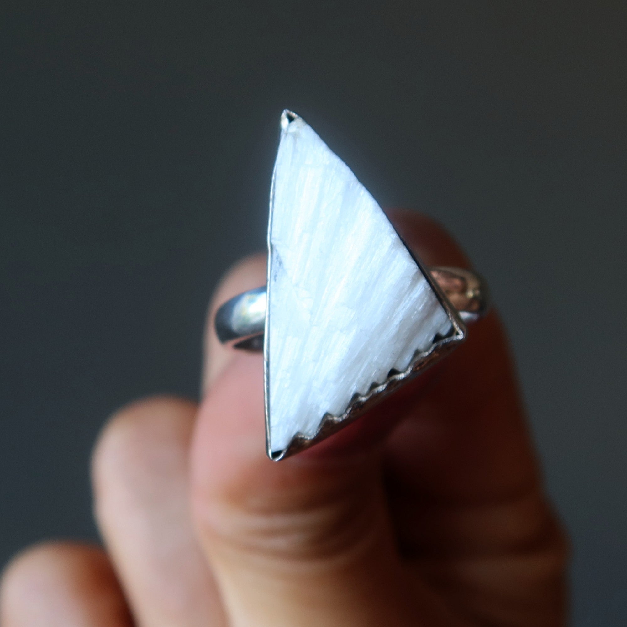Scolecite Ring Pinnacle Sterling Silver Size 9.0