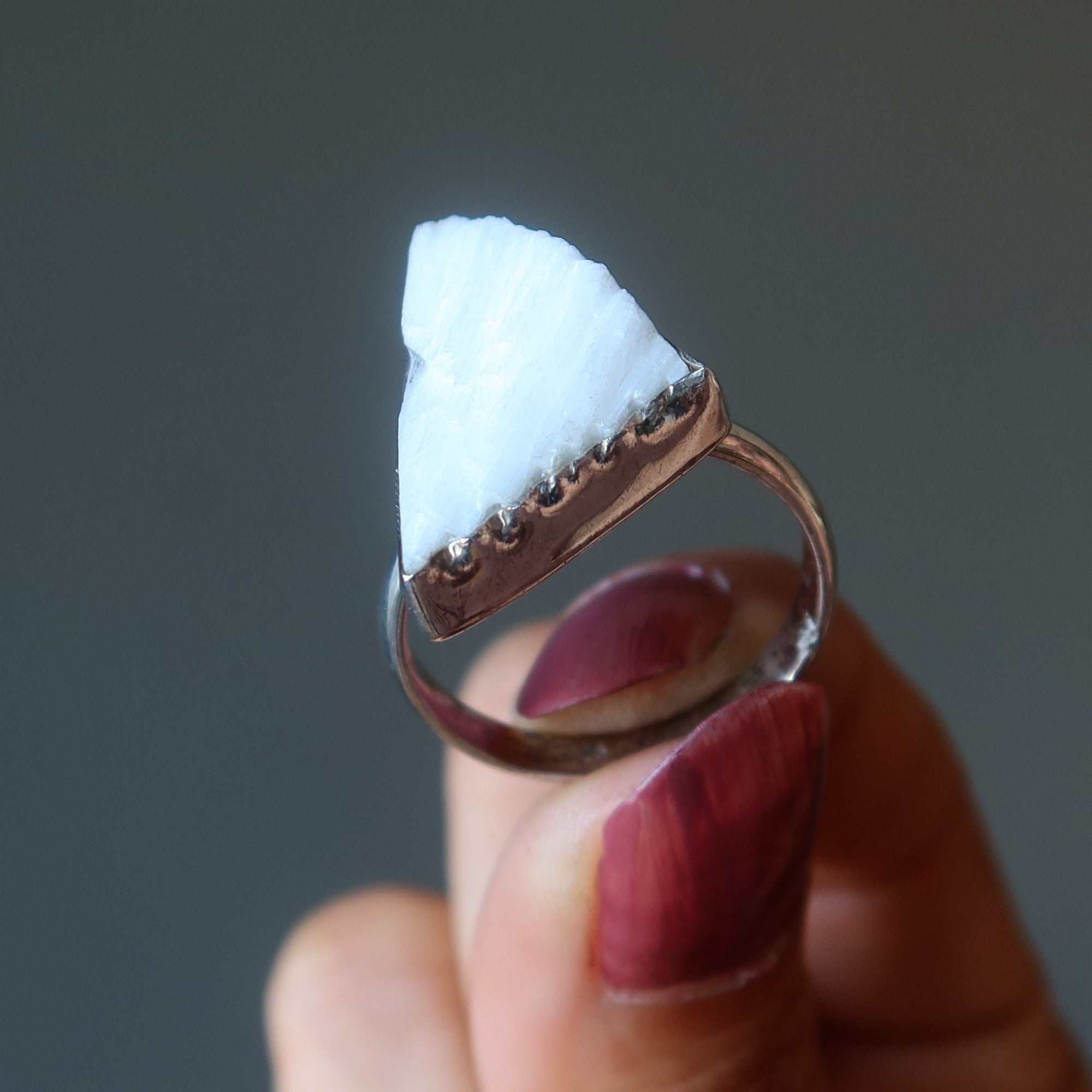 Scolecite Ring Pinnacle Sterling Silver Size 9.0