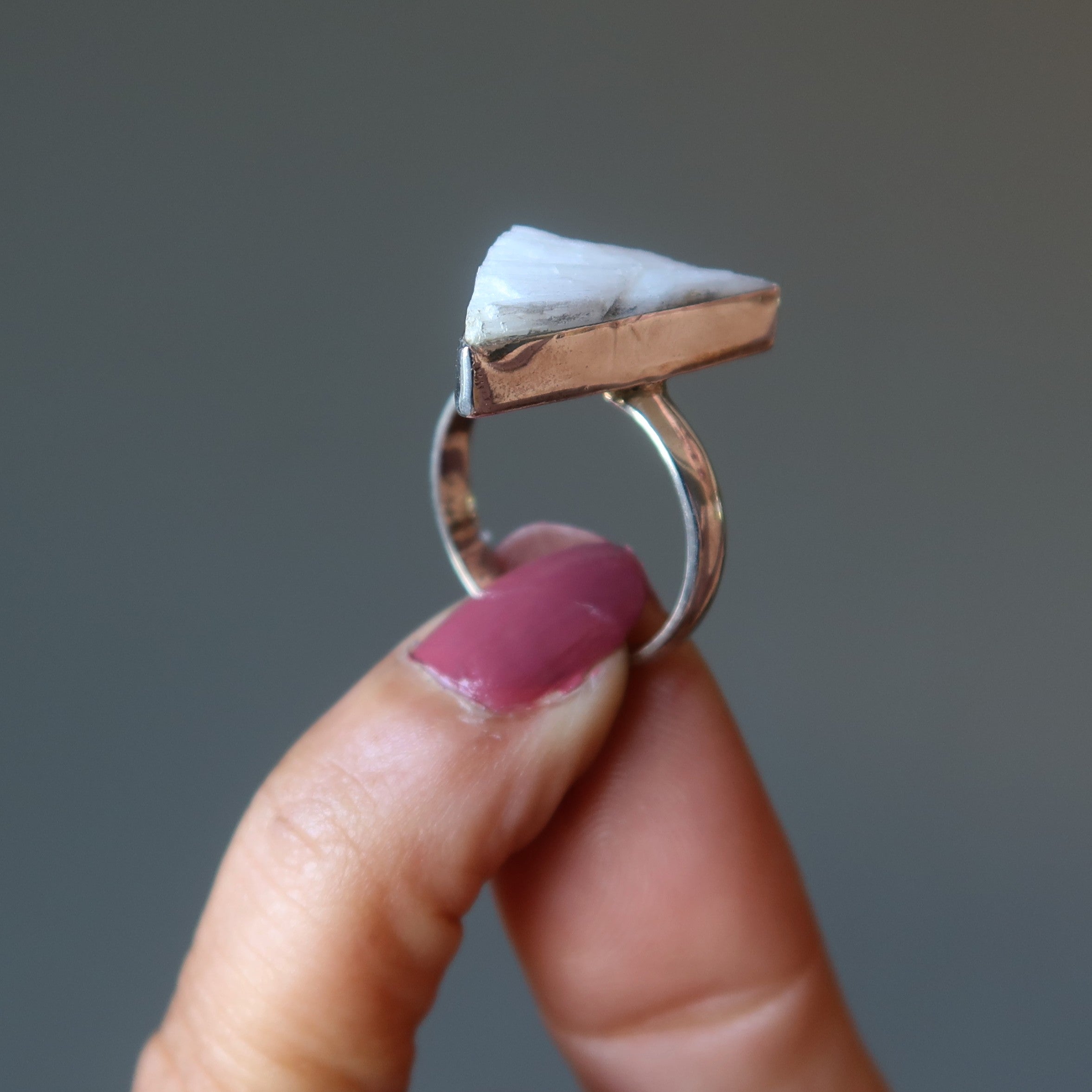 Scolecite Ring Pinnacle Sterling Silver Size 9.0