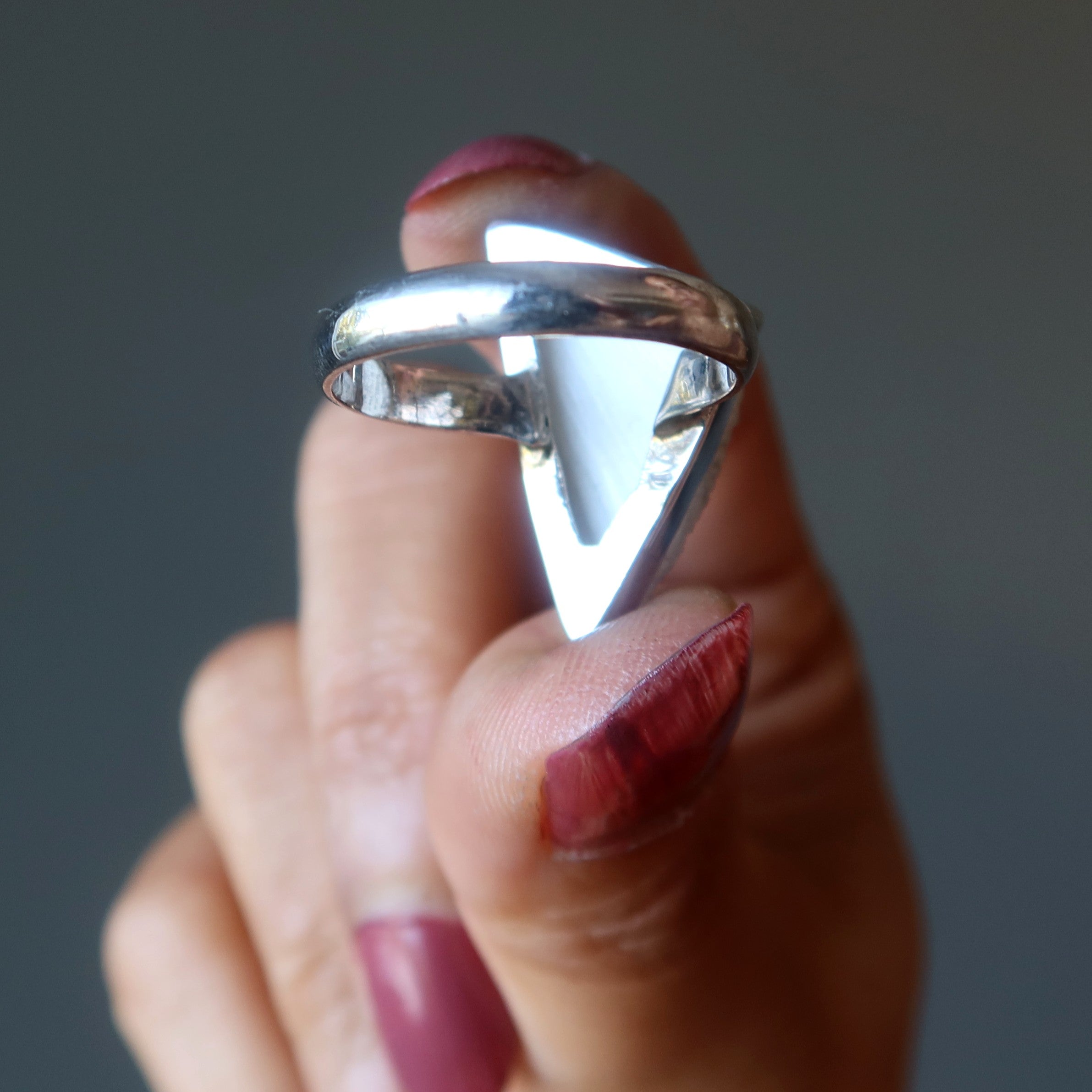 Scolecite Ring Pinnacle Sterling Silver Size 9.0