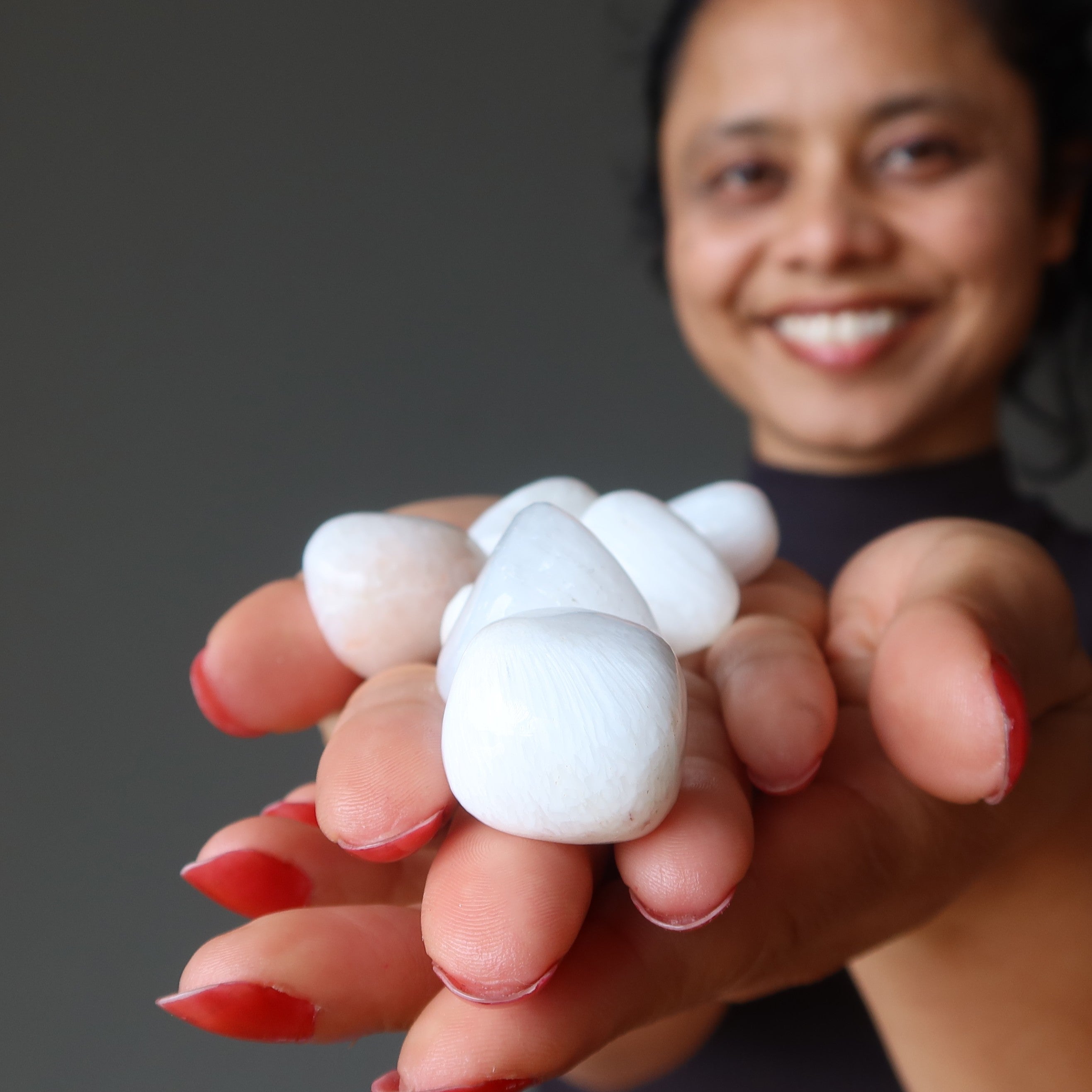 Scolecite Tumbled Stone White Angel Mandala