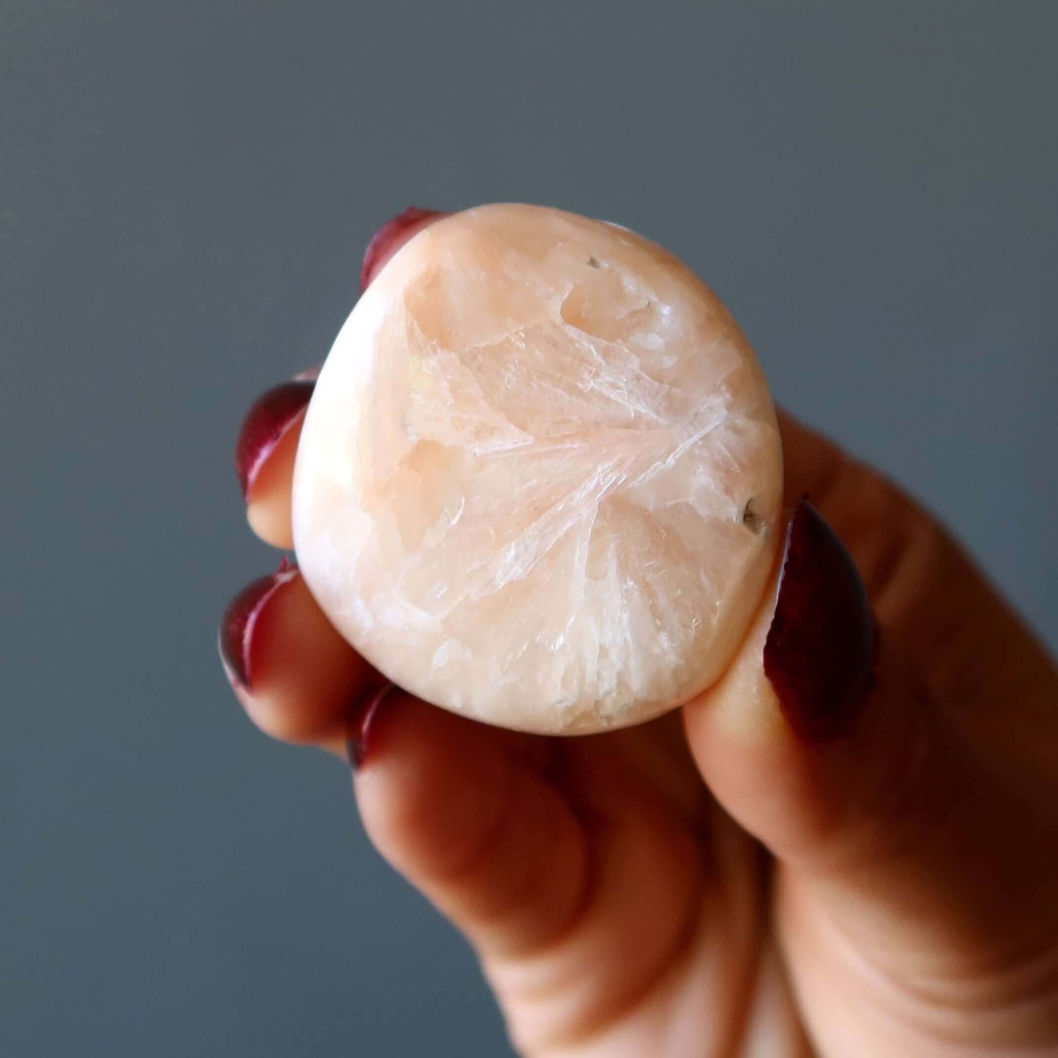 Scolecite Tumbled Stone Orange Quest