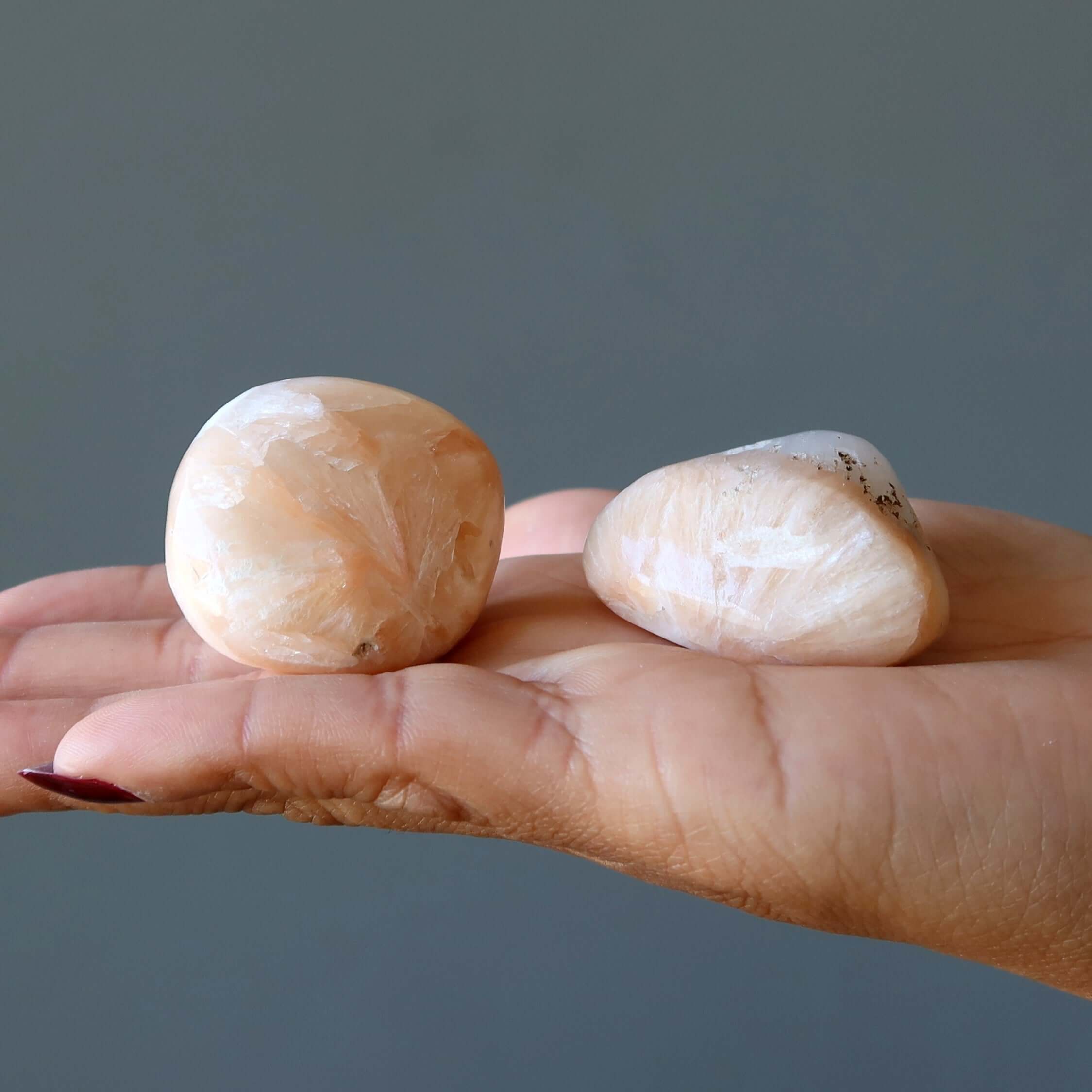 Scolecite Tumbled Stone Orange Quest