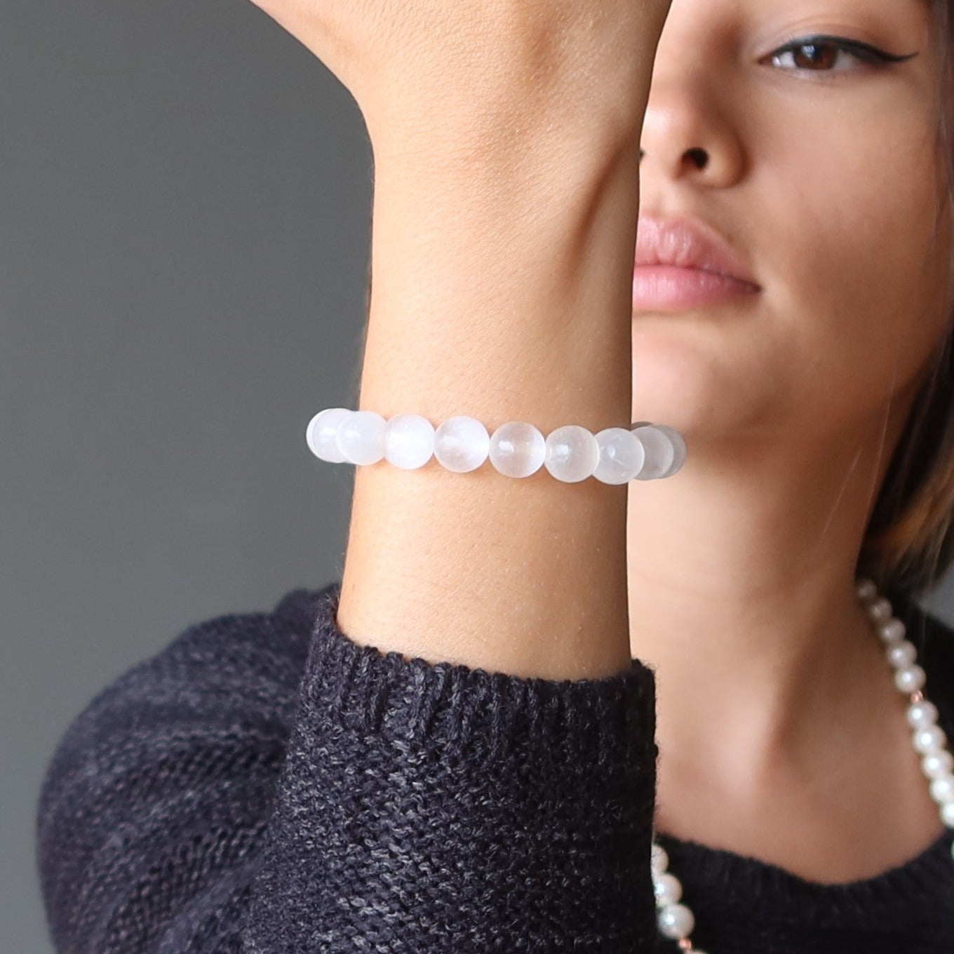 Selenite Bracelet White Moonbeam Light of Hope