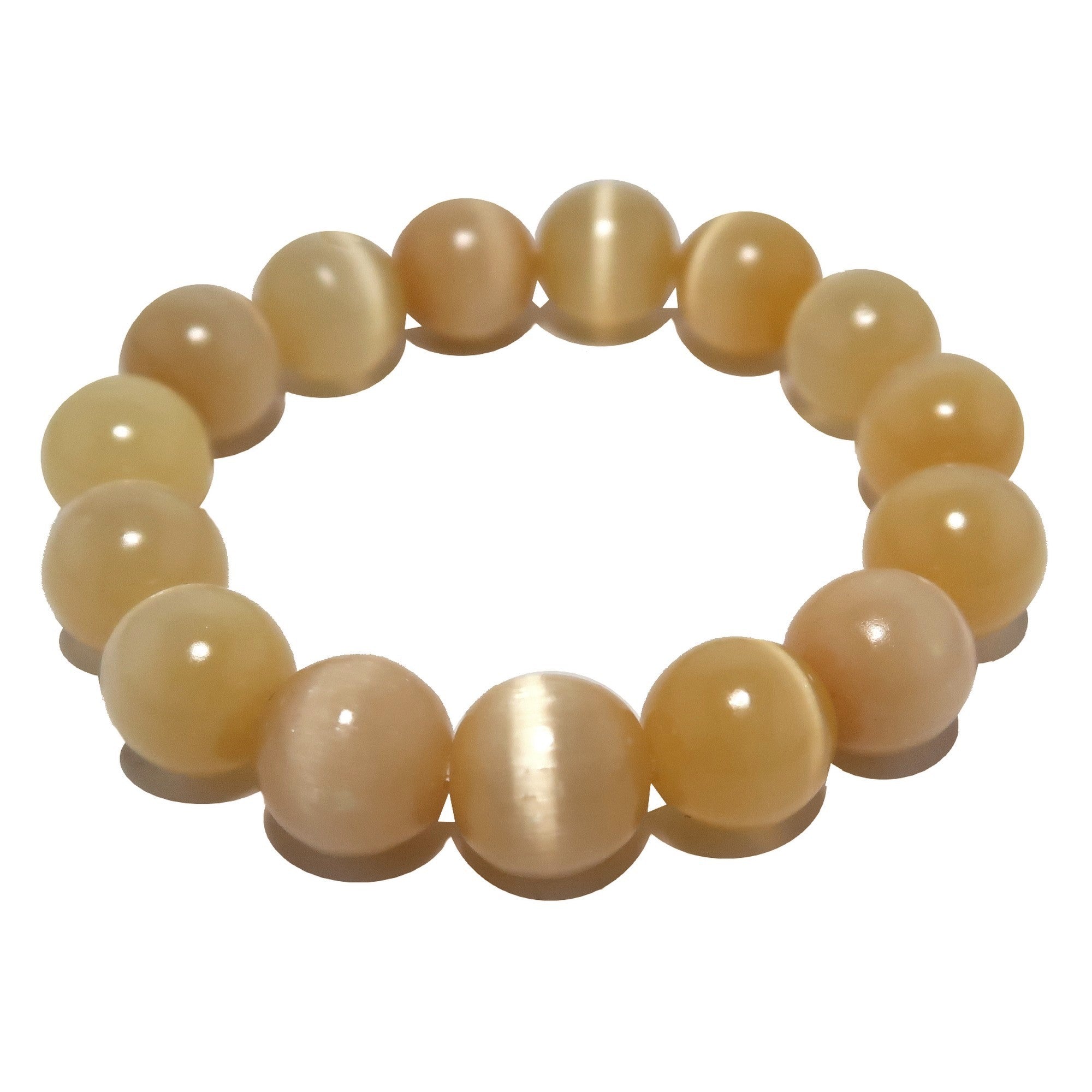 Selenite Bracelet Orange Citrus Energy Burst Beads