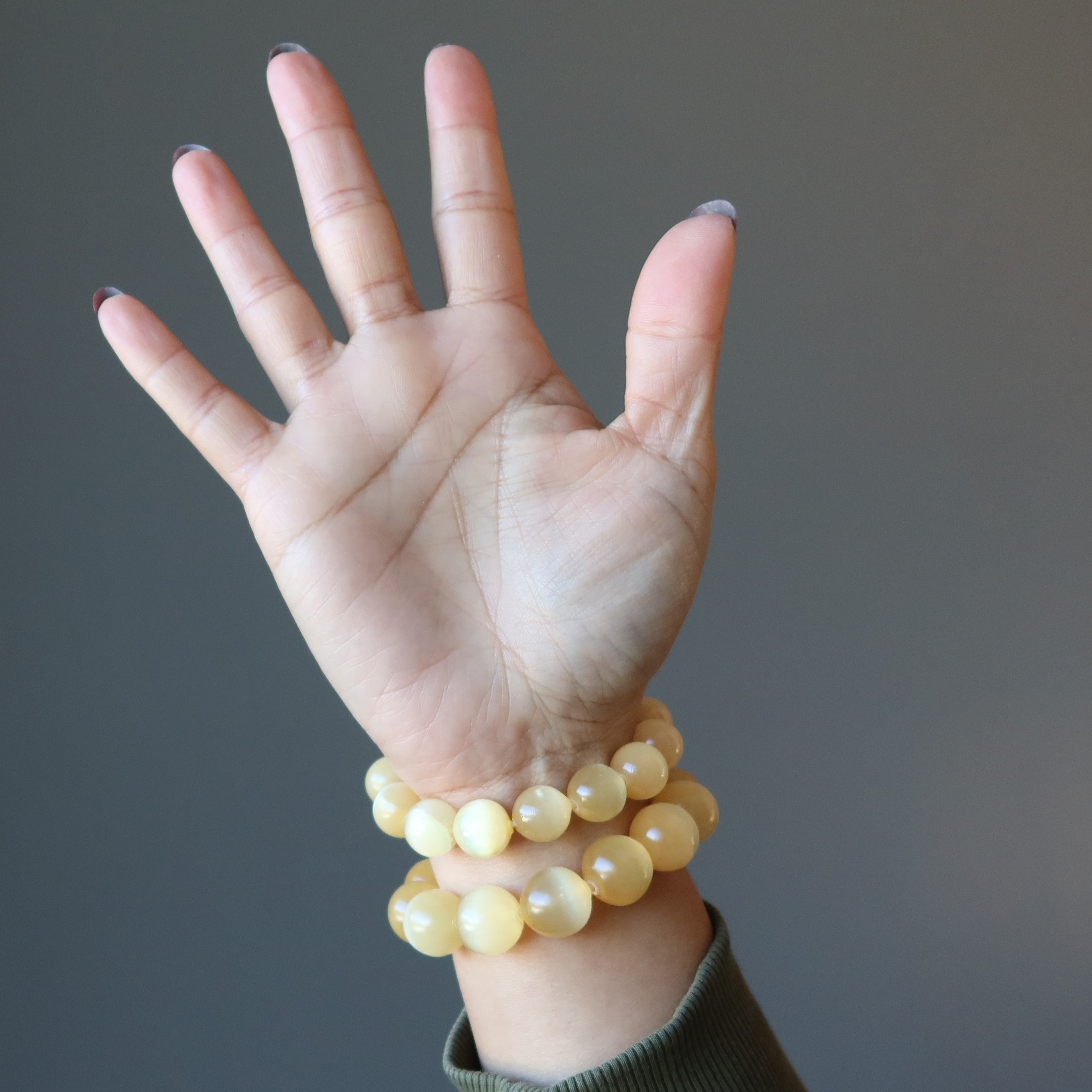 Selenite Bracelet Orange Citrus Energy Burst Beads